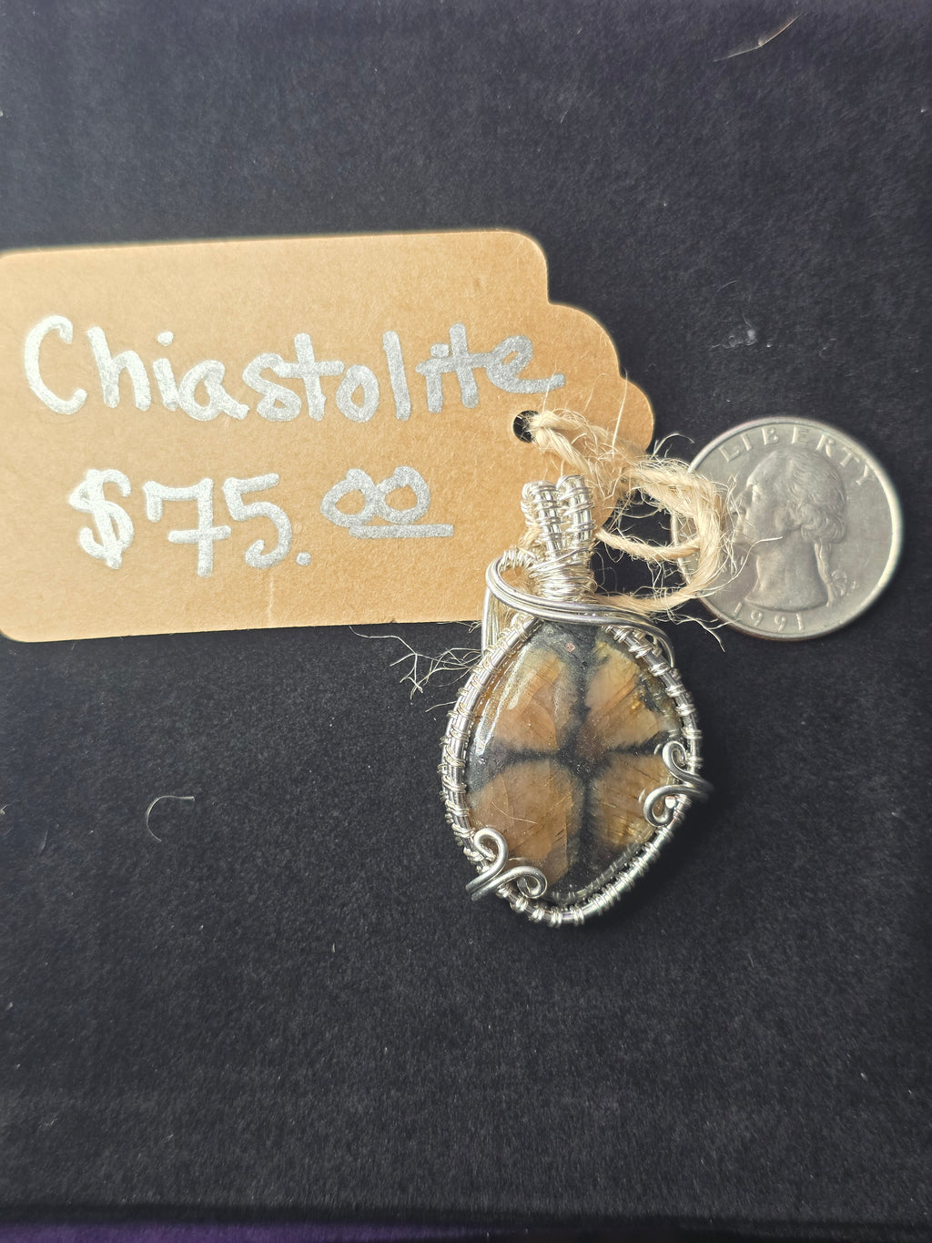 Chiastolite (Cross Stone) Pendant