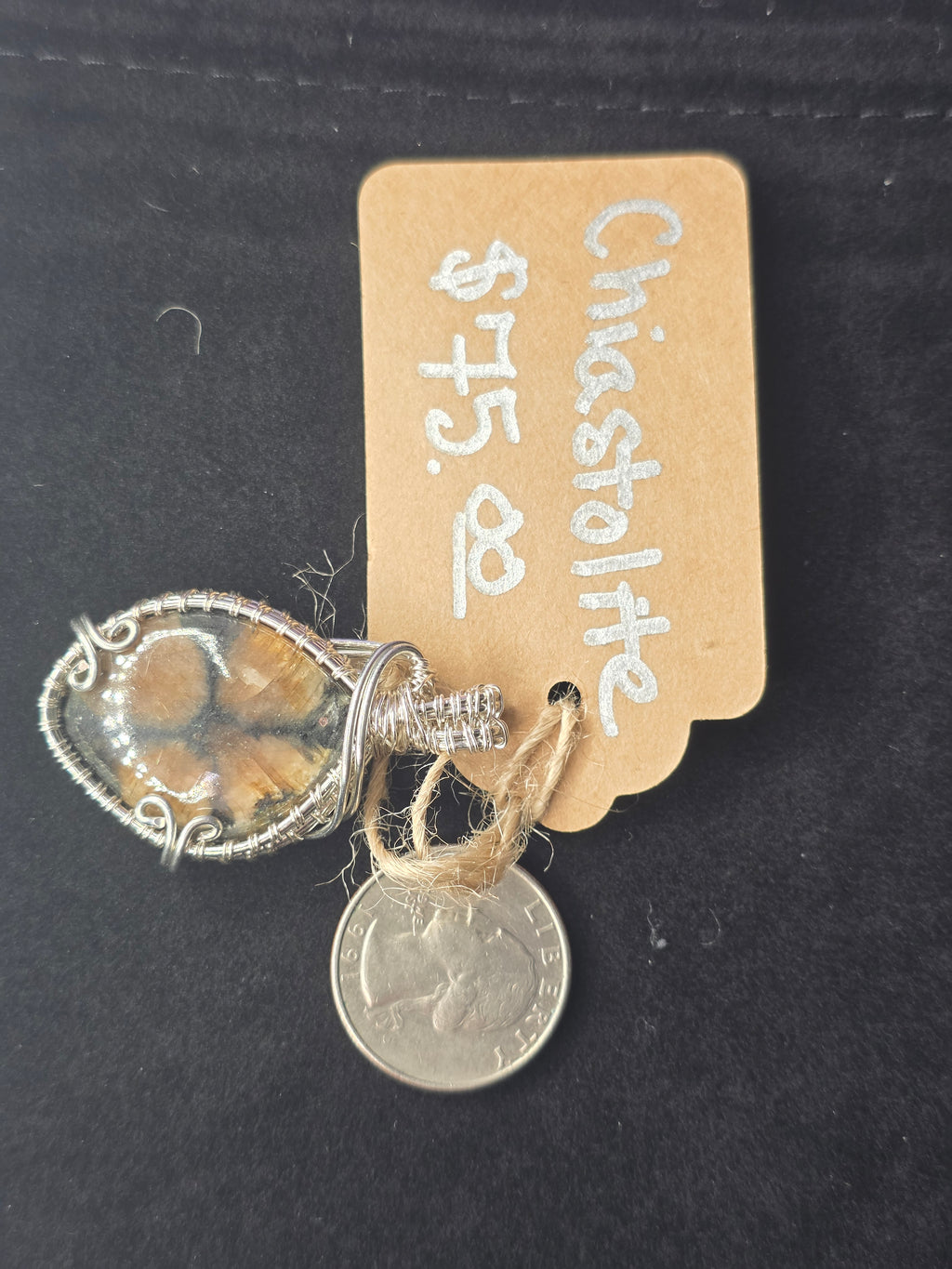 Chiastolite (Cross Stone) Pendant