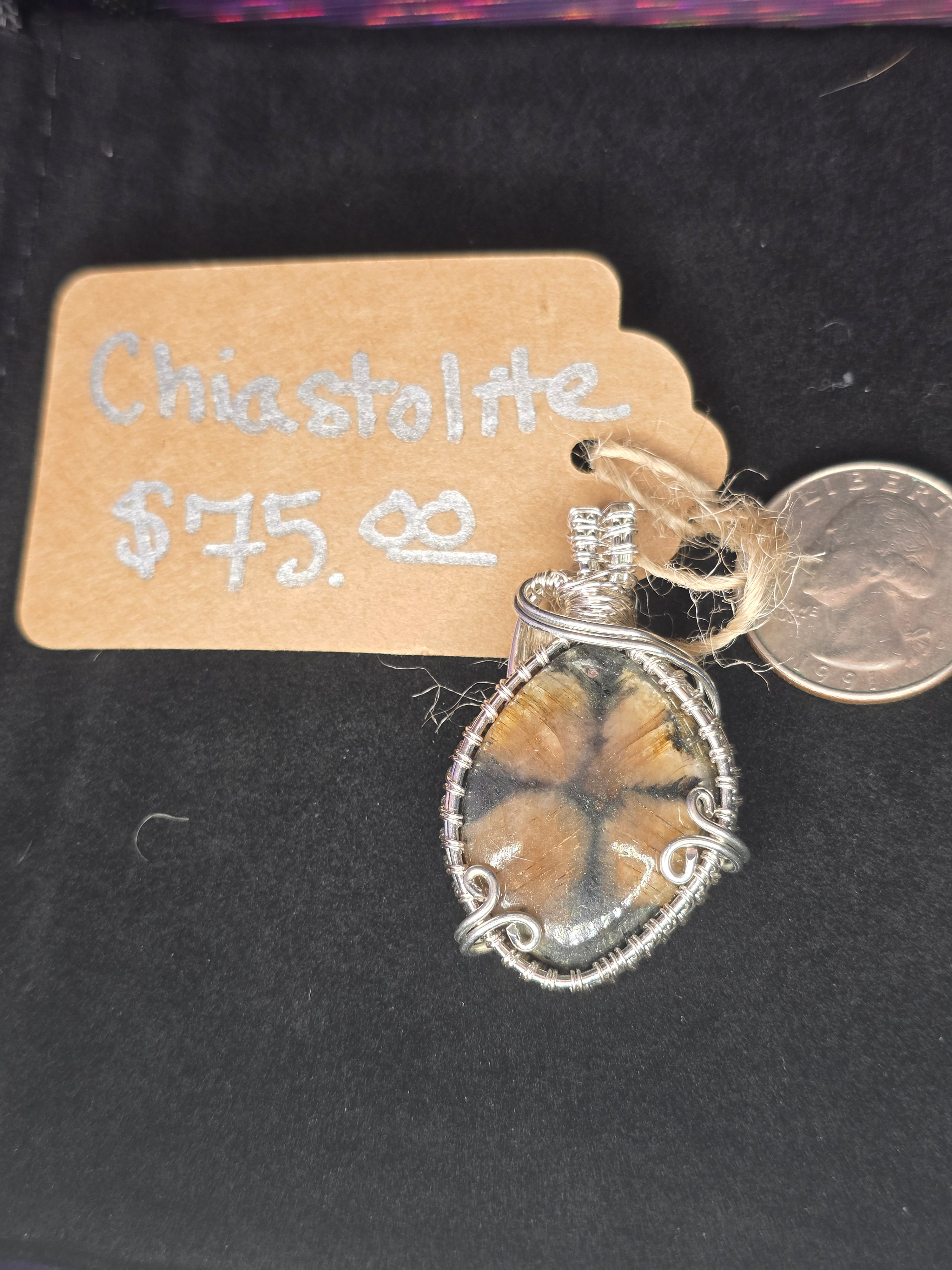 Chiastolite (Cross Stone) Pendant