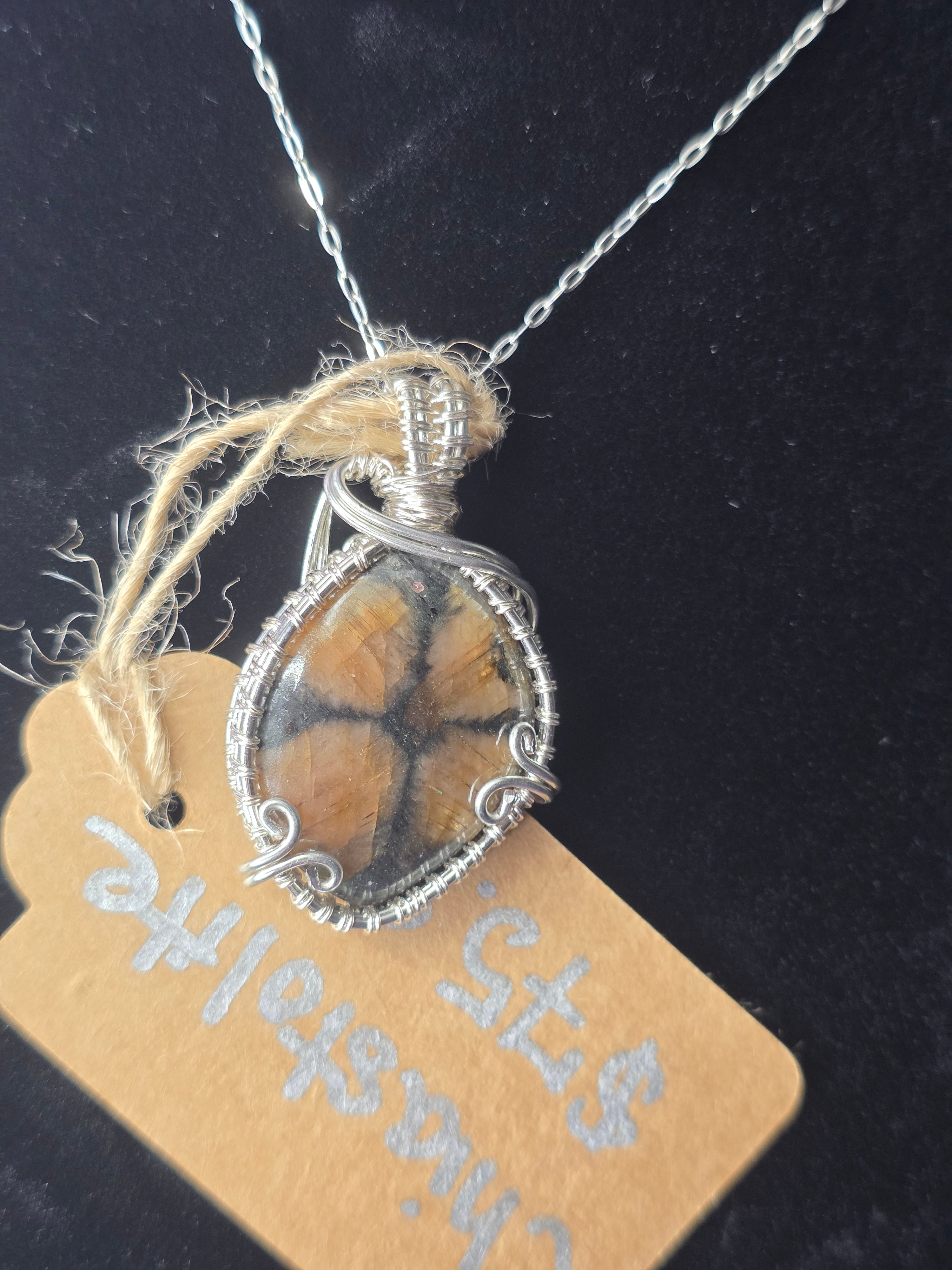 Chiastolite (Cross Stone) Pendant