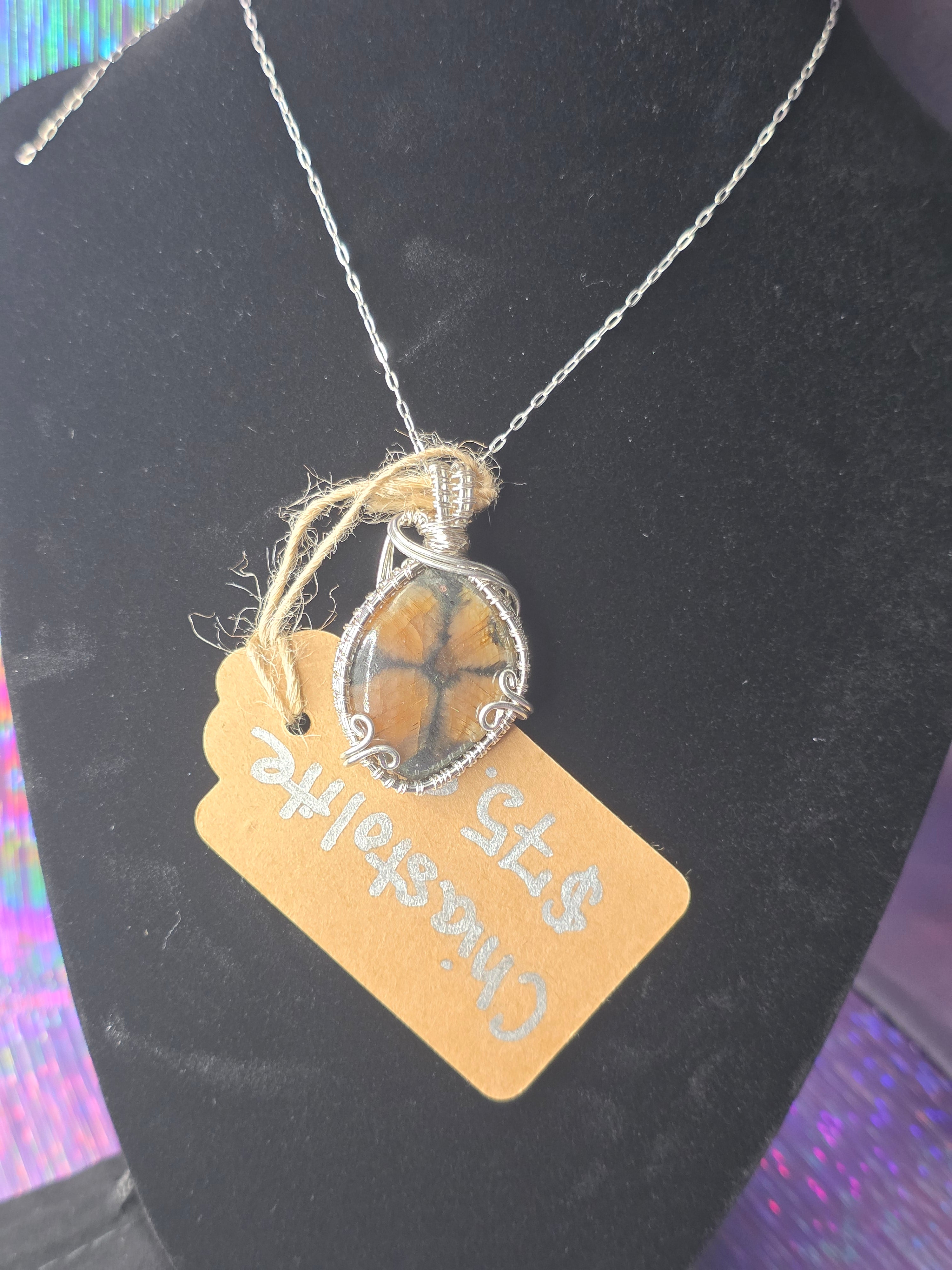 Chiastolite (Cross Stone) Pendant