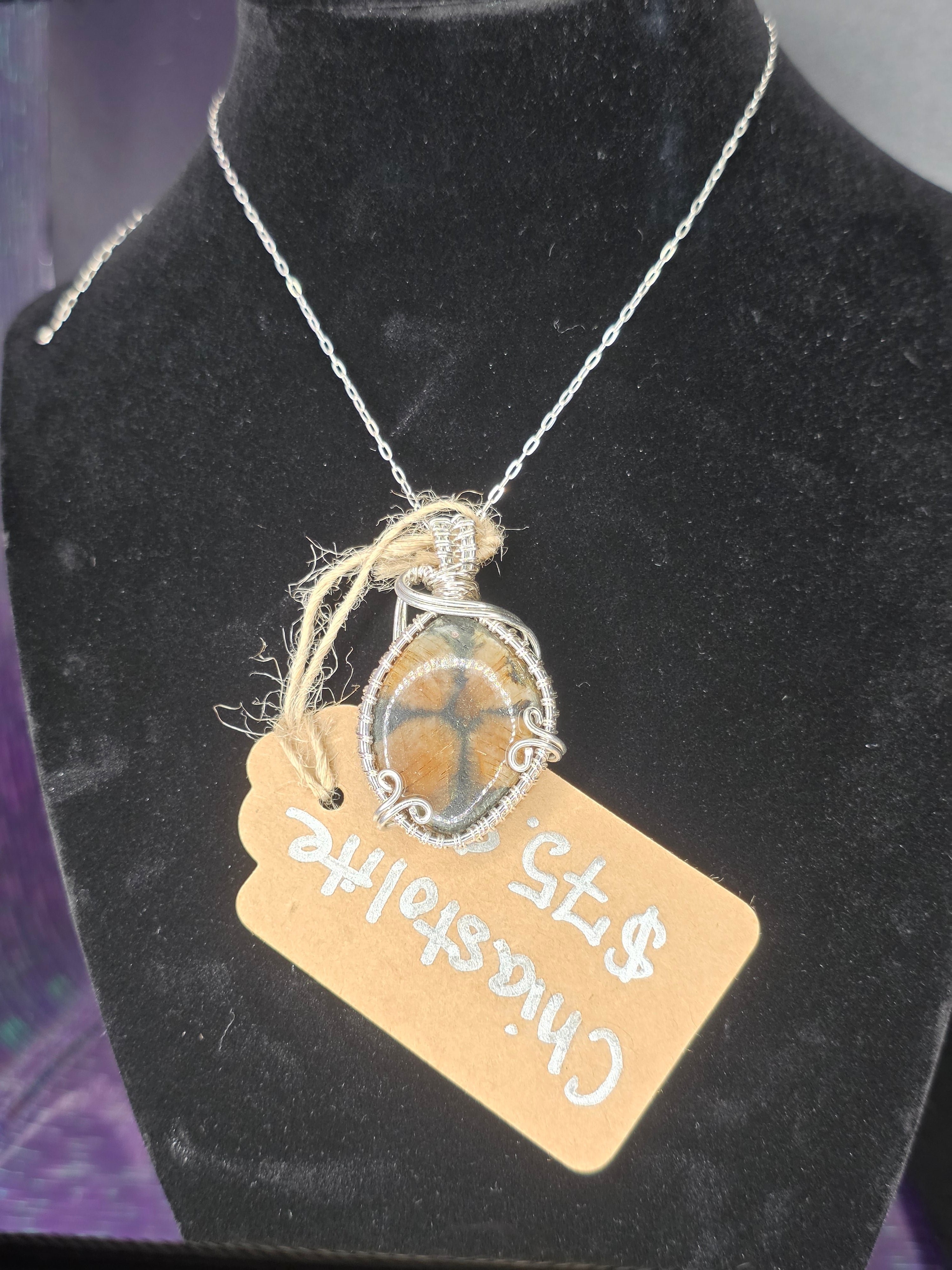 Chiastolite (Cross Stone) Pendant