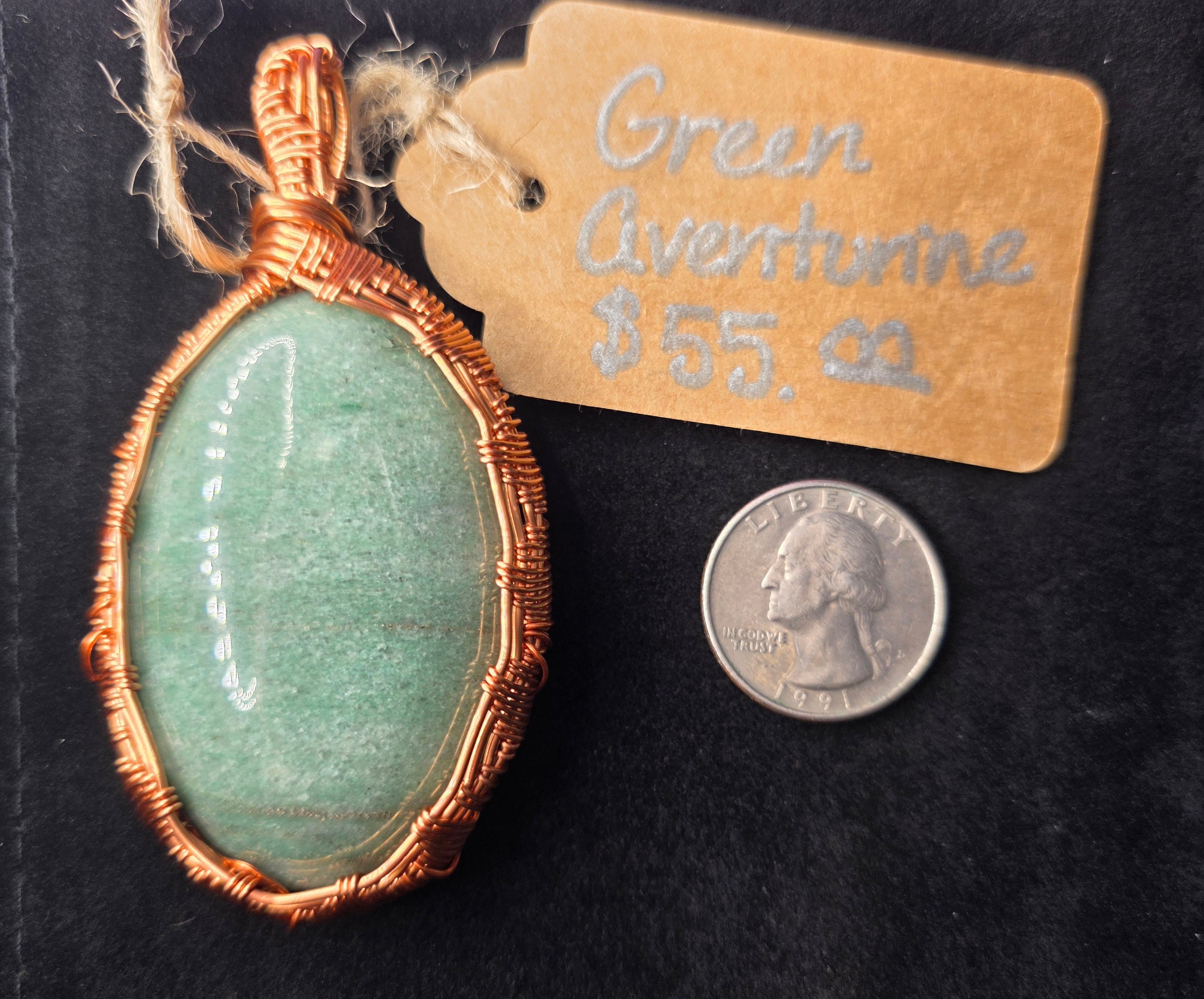 Green Aventurine Copper Pendant