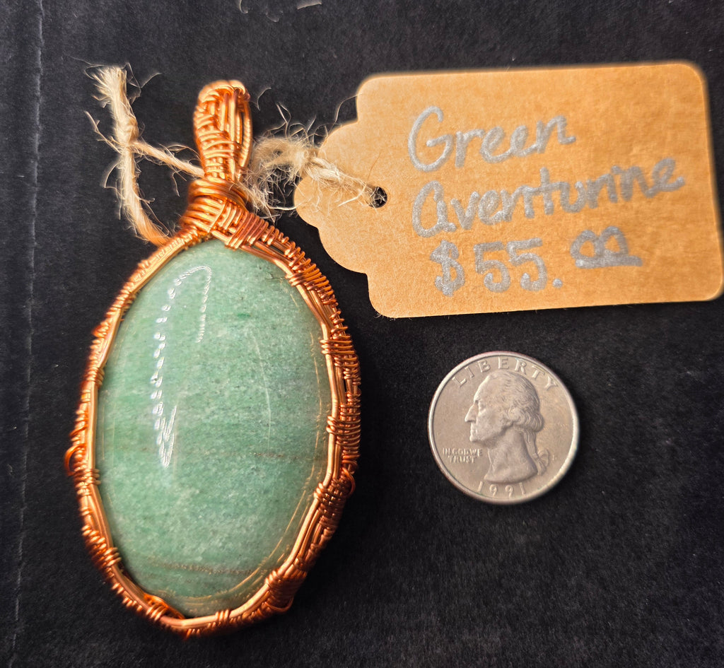 Green Aventurine Copper Pendant