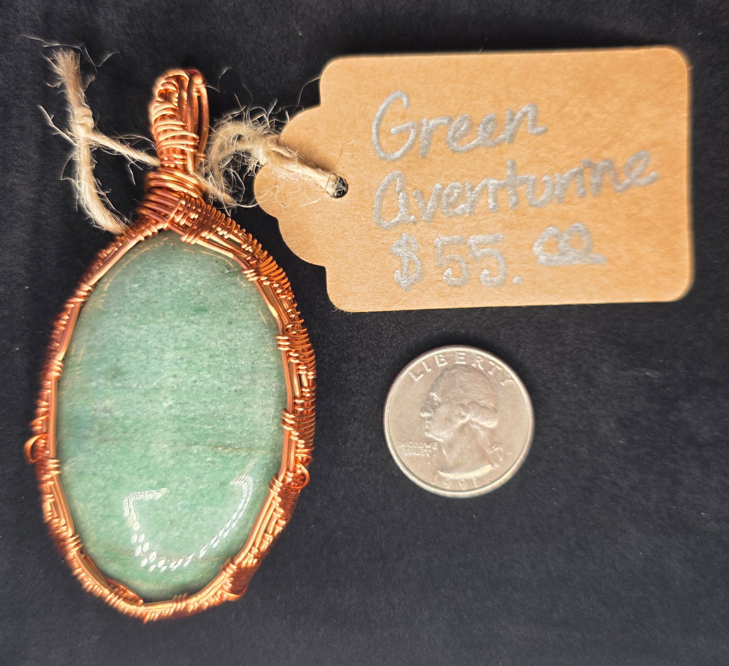 Green Aventurine Copper Pendant