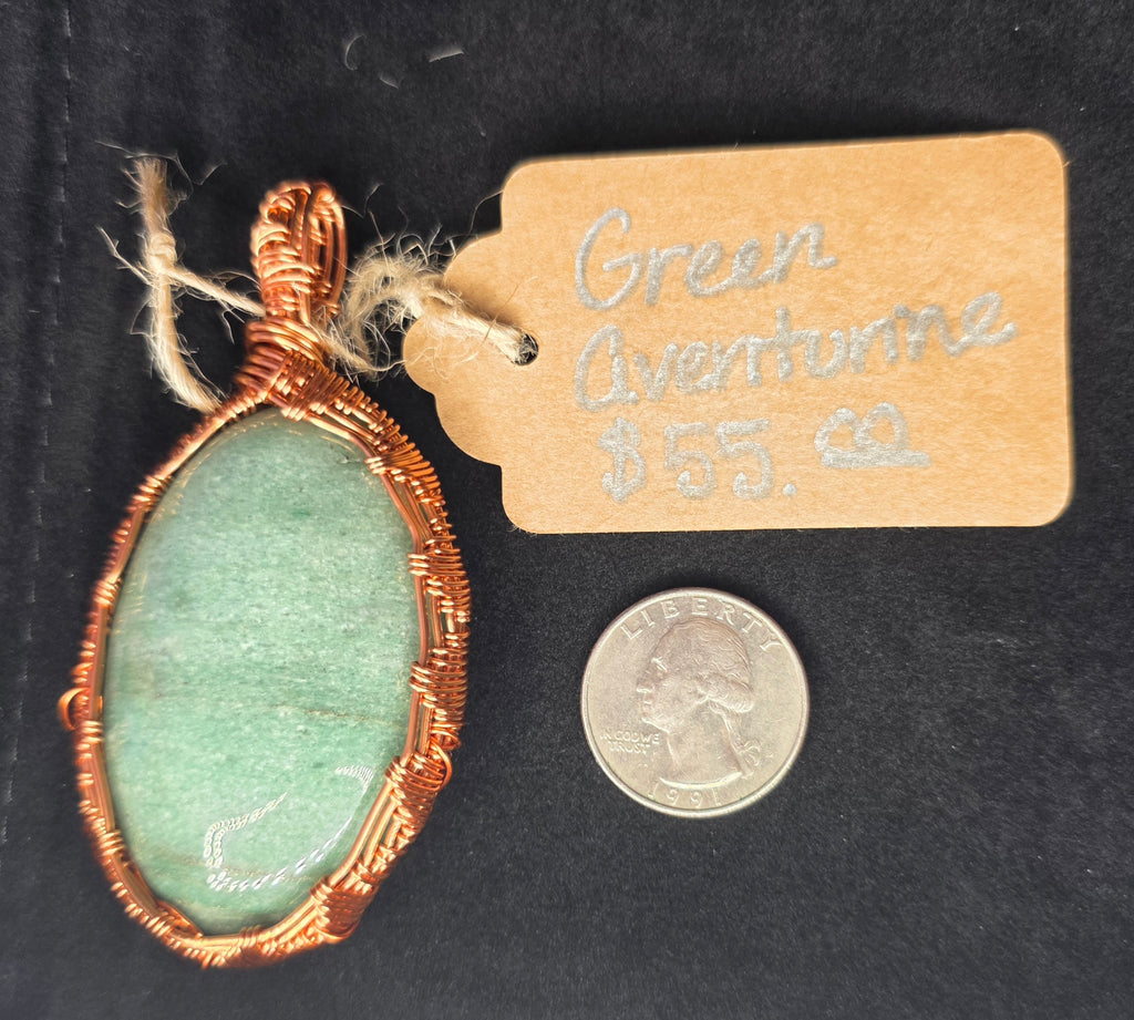 Green Aventurine Copper Pendant