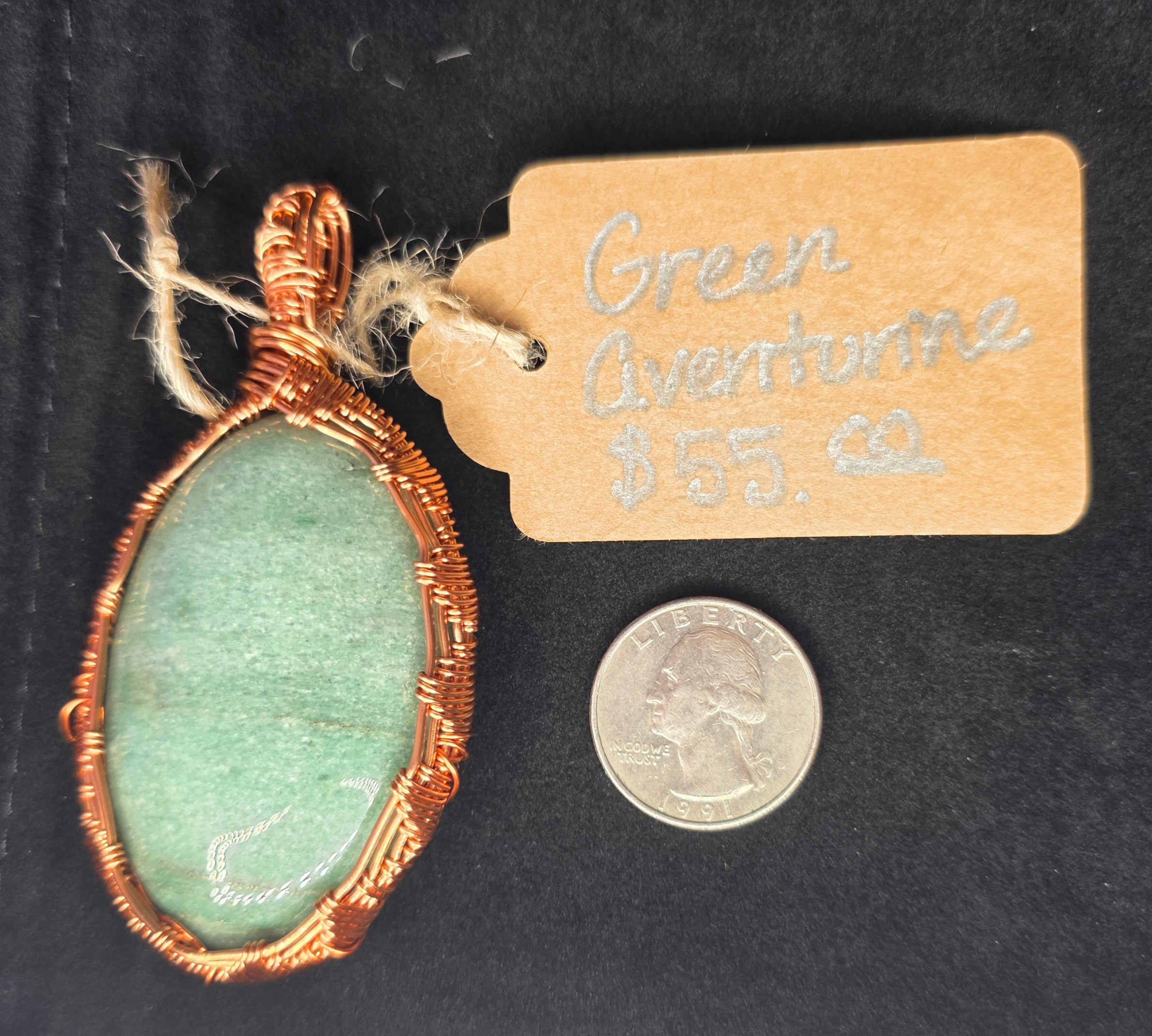 Green Aventurine Copper Pendant