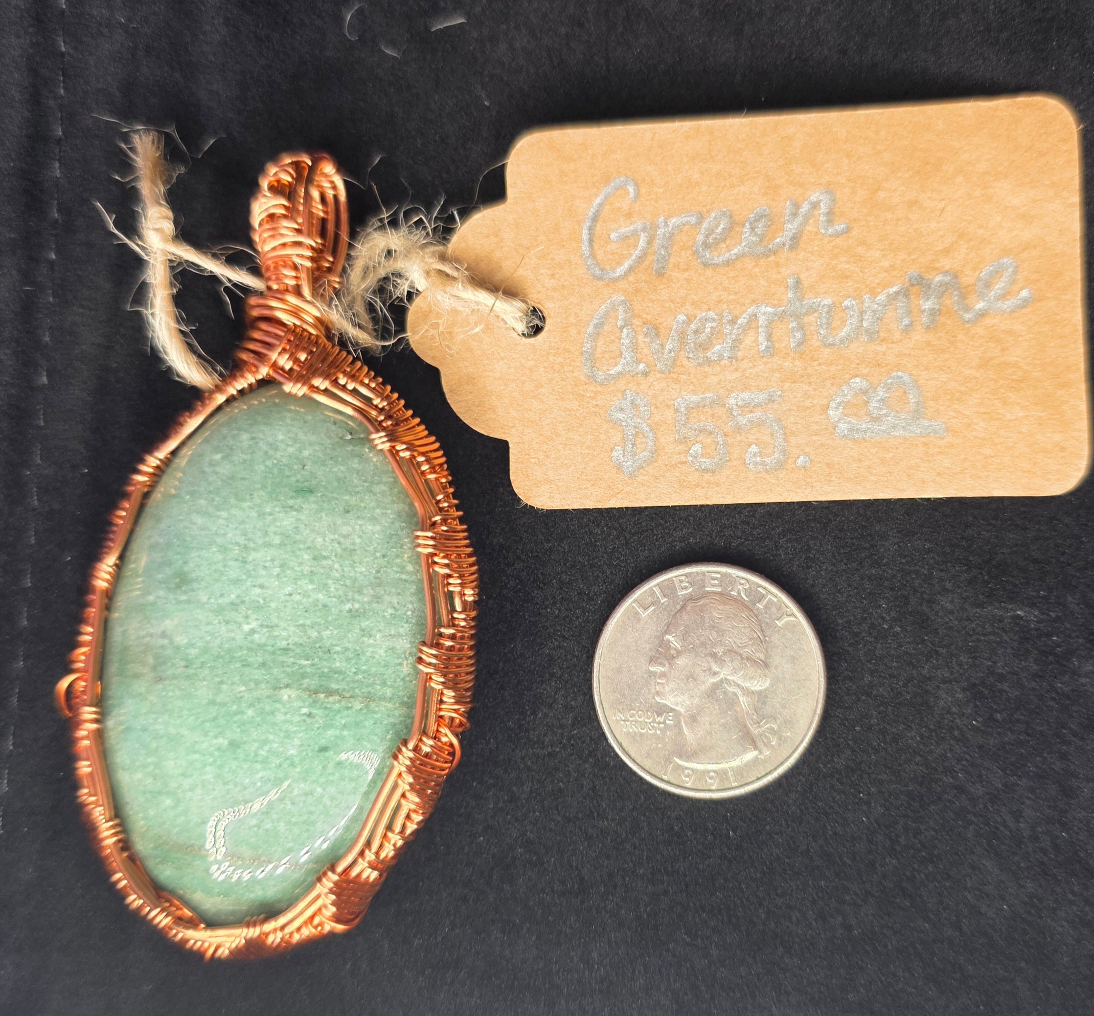 Green Aventurine Copper Pendant
