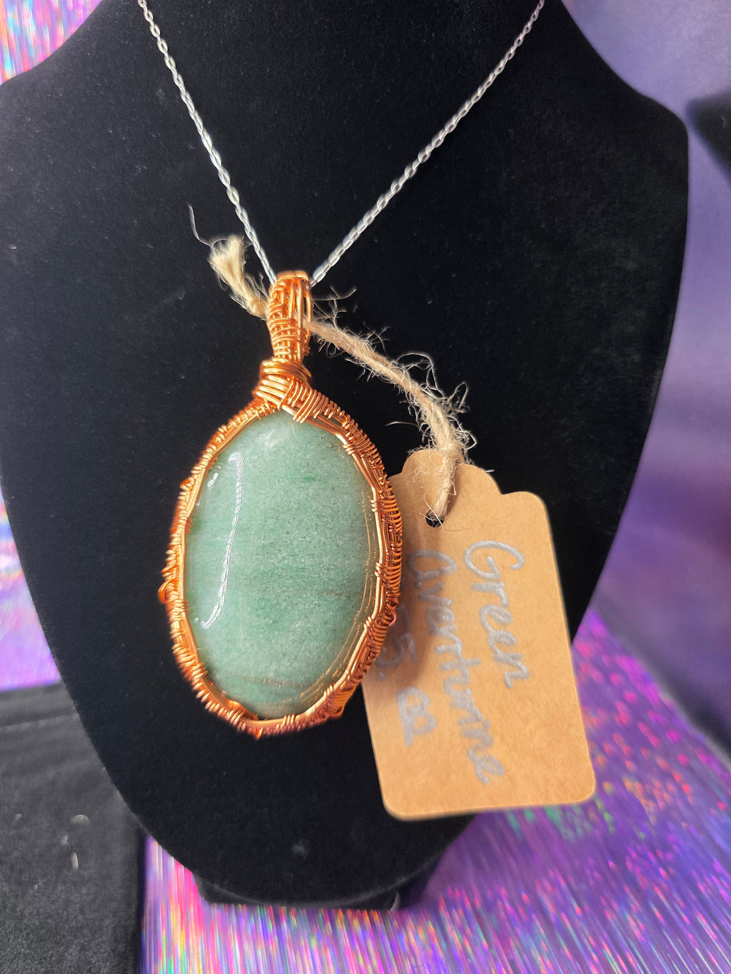 Green Aventurine Copper Pendant