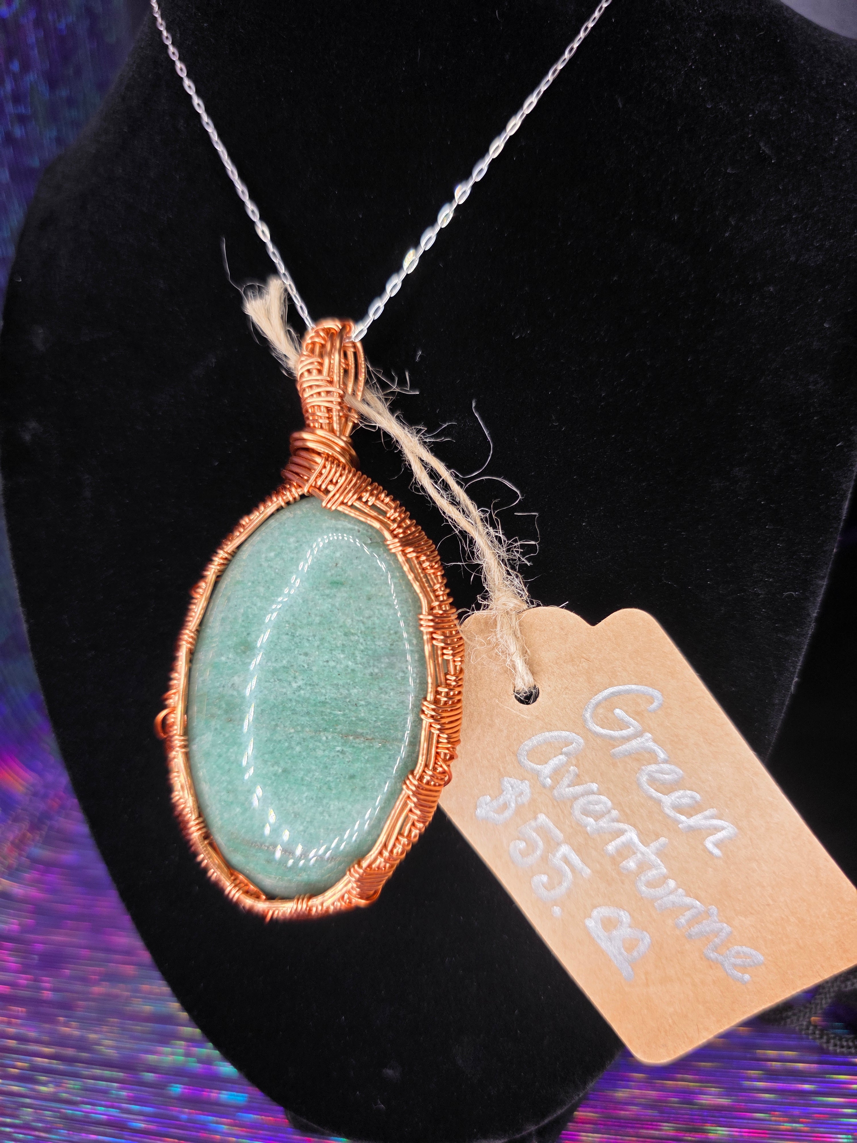 Green Aventurine Copper Pendant