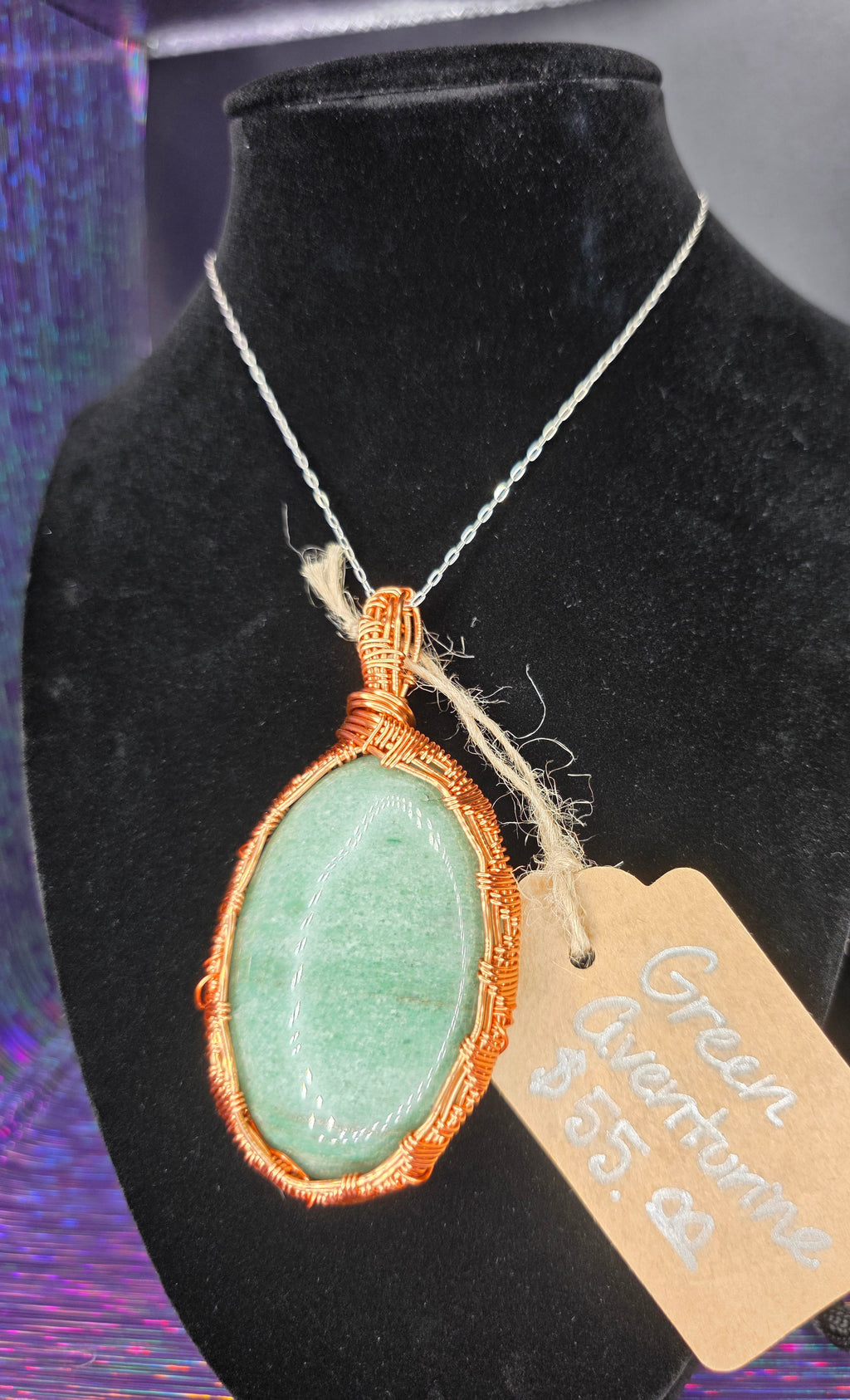 Green Aventurine Copper Pendant