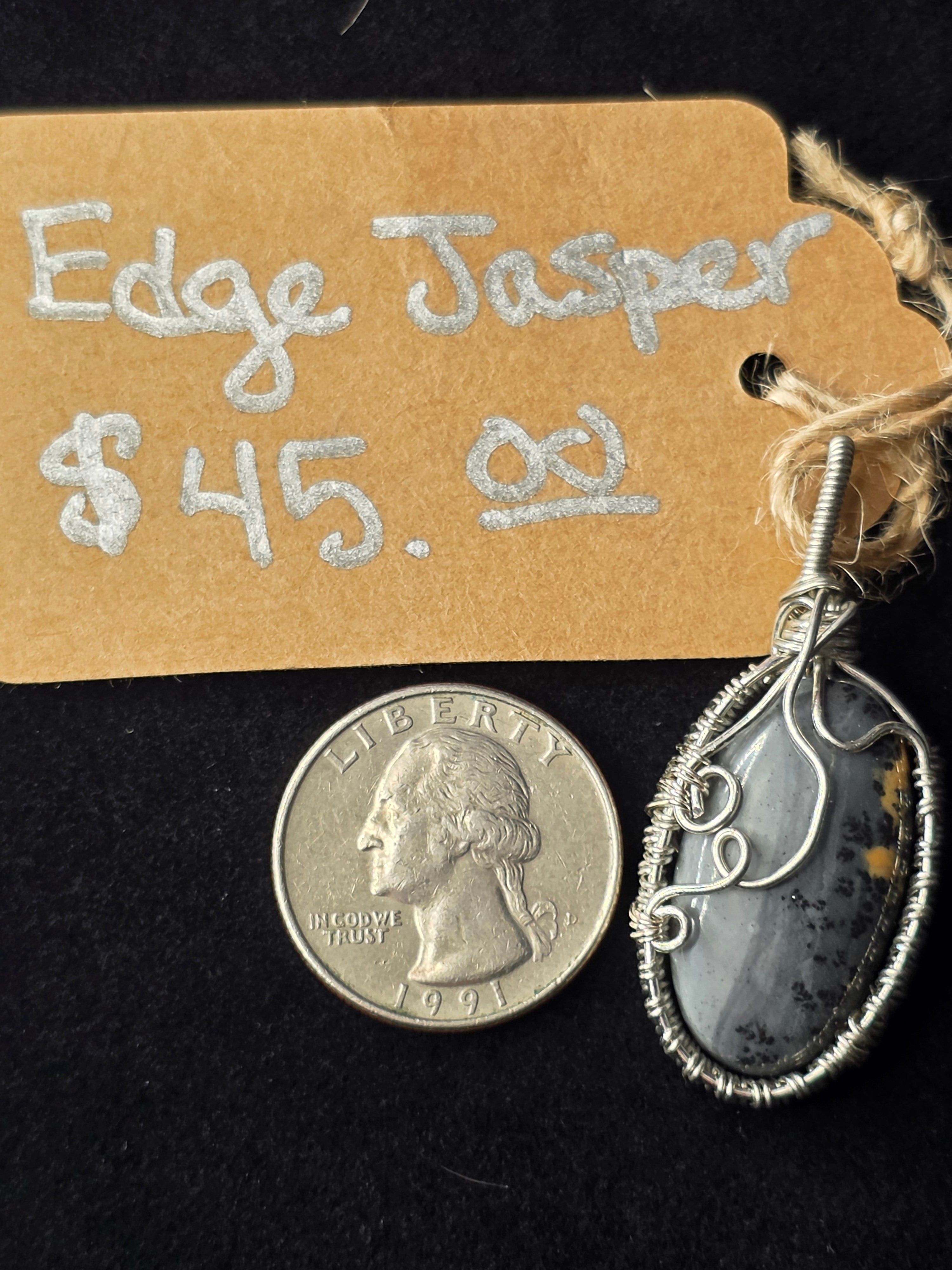 Edge Jasper Oval Pendant