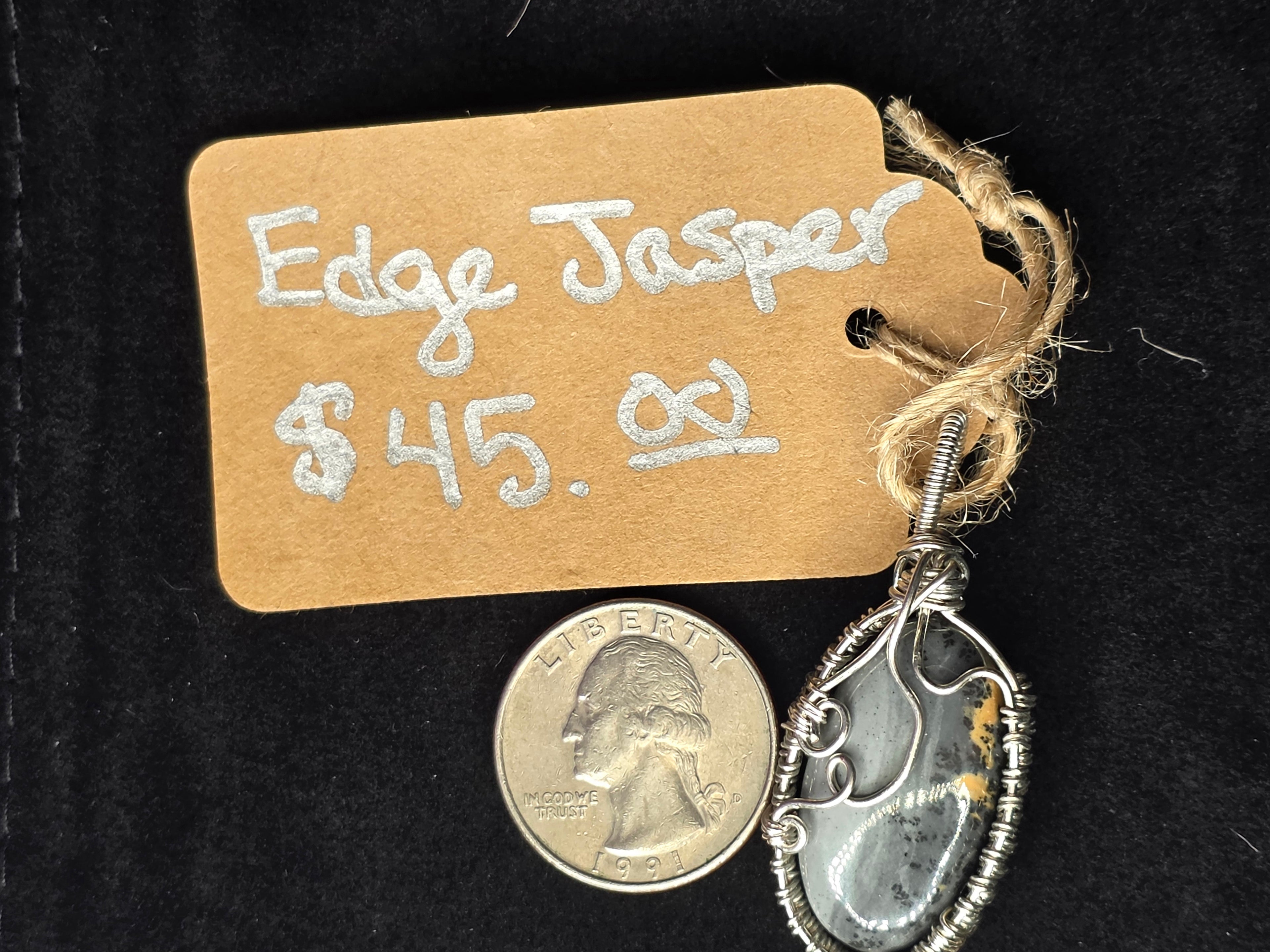 Edge Jasper Oval Pendant