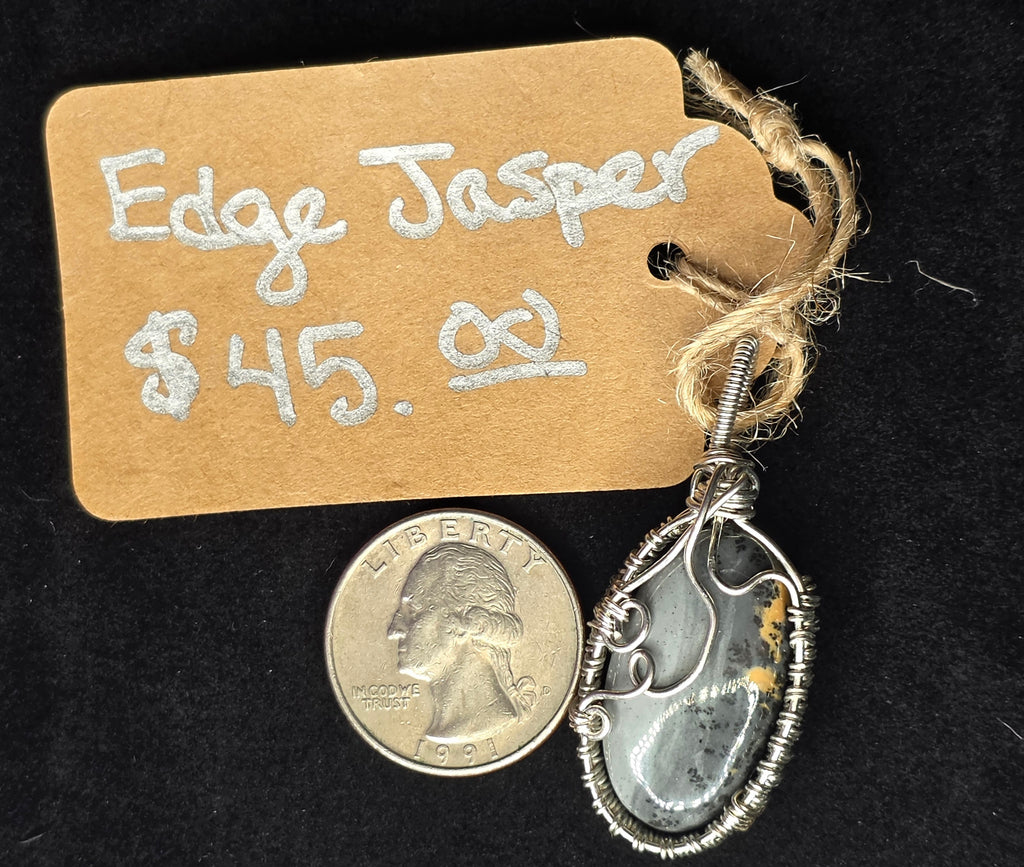 Edge Jasper Oval Pendant