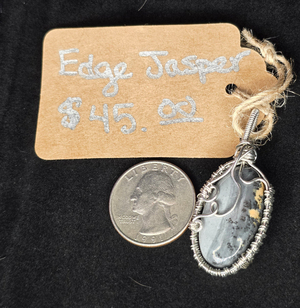 Edge Jasper Oval Pendant