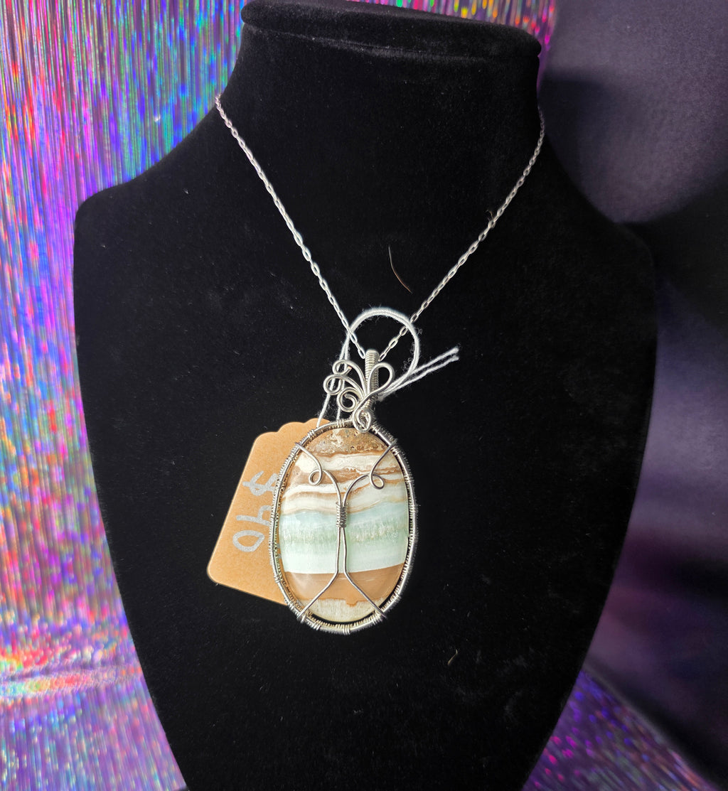 Caribbean Calcite Oval Pendant