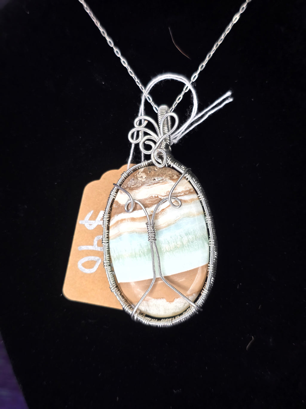 Caribbean Calcite Oval Pendant