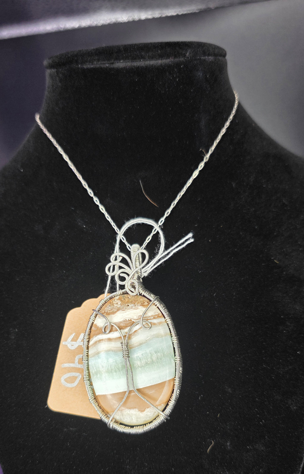 Caribbean Calcite Oval Pendant