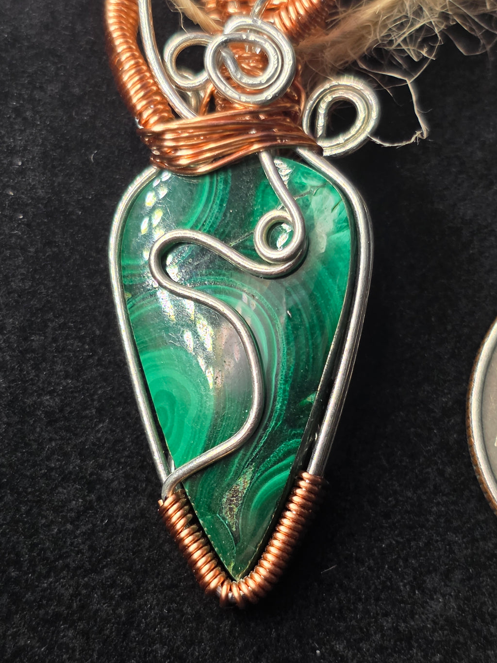 Upside Down Malachite Teardrop Pendant