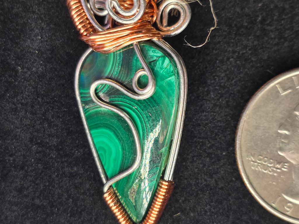 Upside Down Malachite Teardrop Pendant