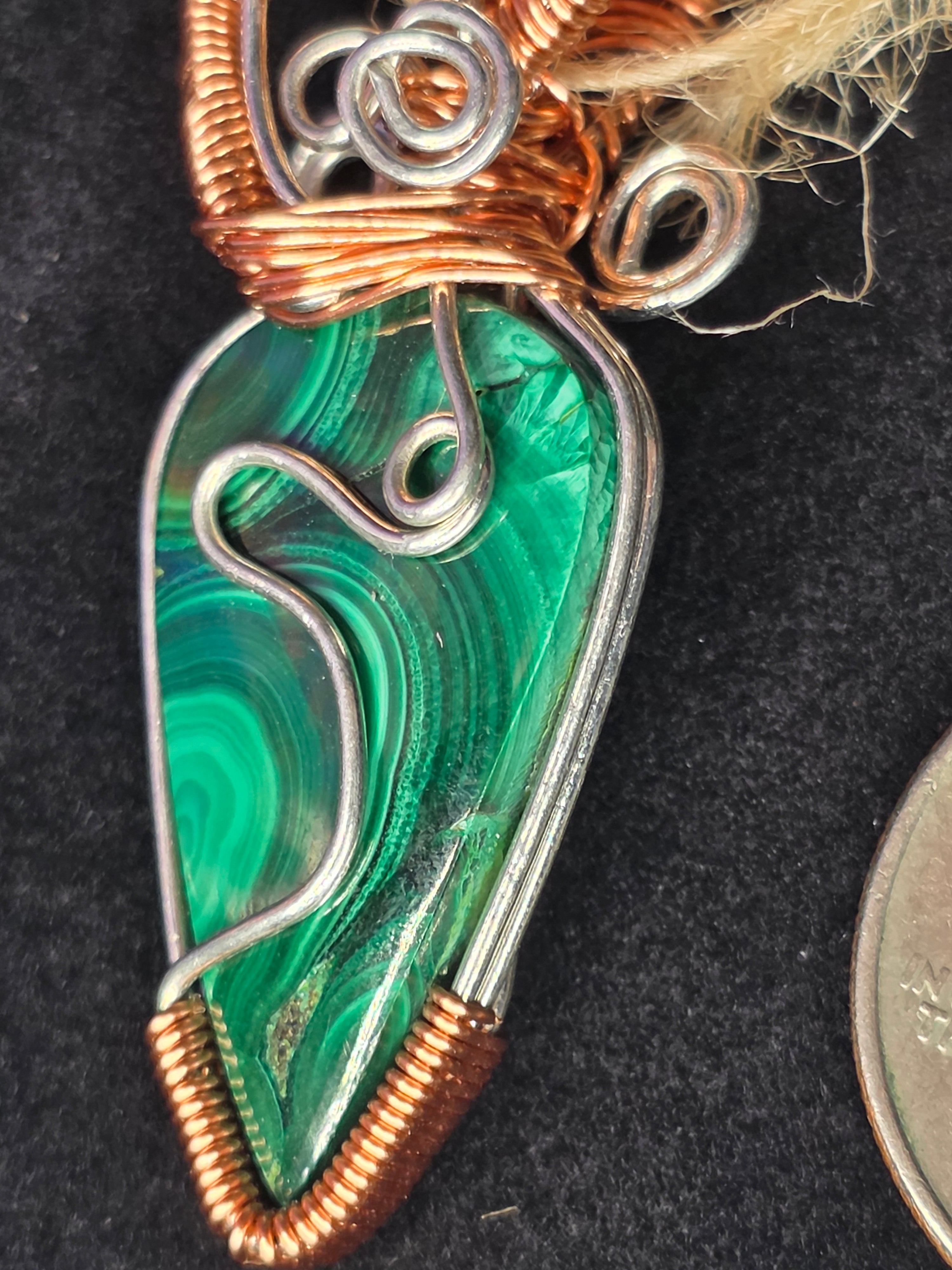 Upside Down Malachite Teardrop Pendant