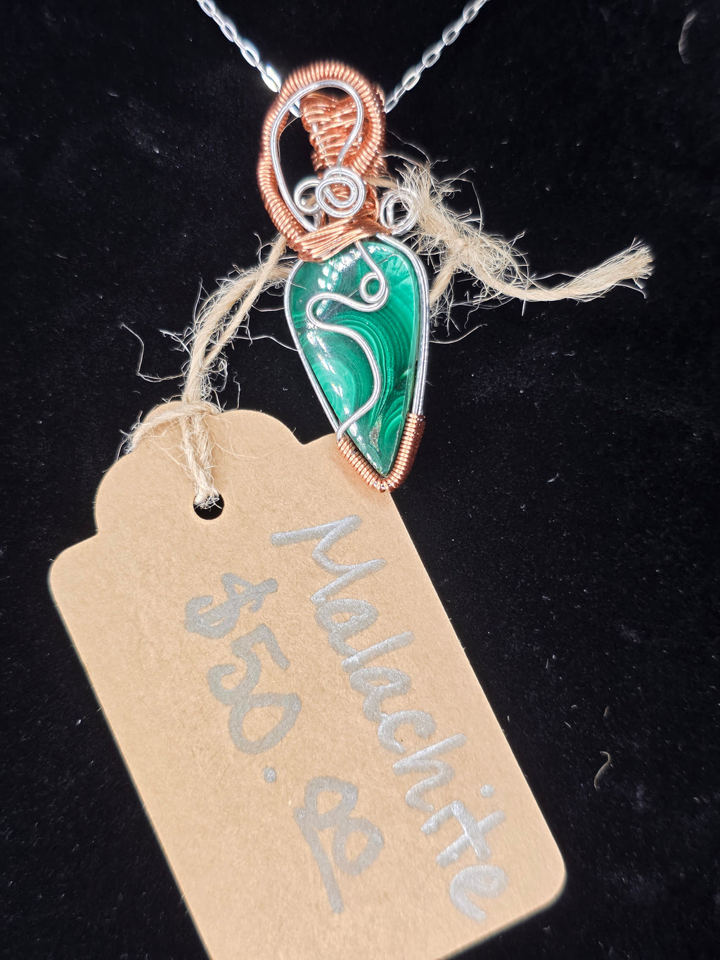 Upside Down Malachite Teardrop Pendant