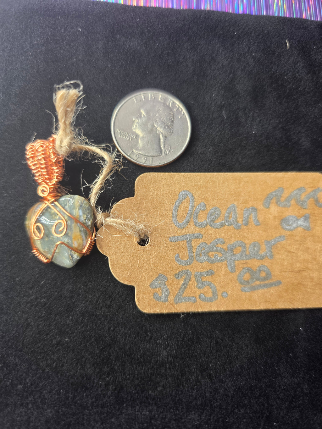 Mini Ocean Jasper Heart Pendant
