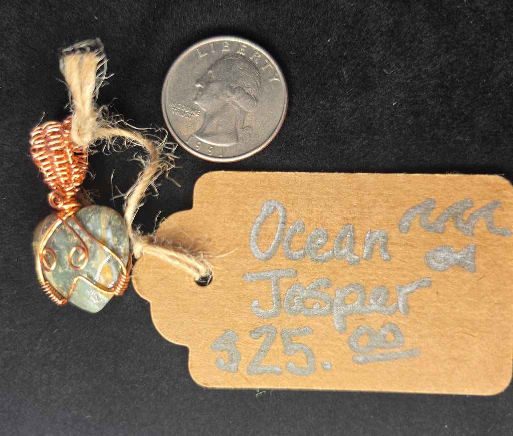 Mini Ocean Jasper Heart Pendant