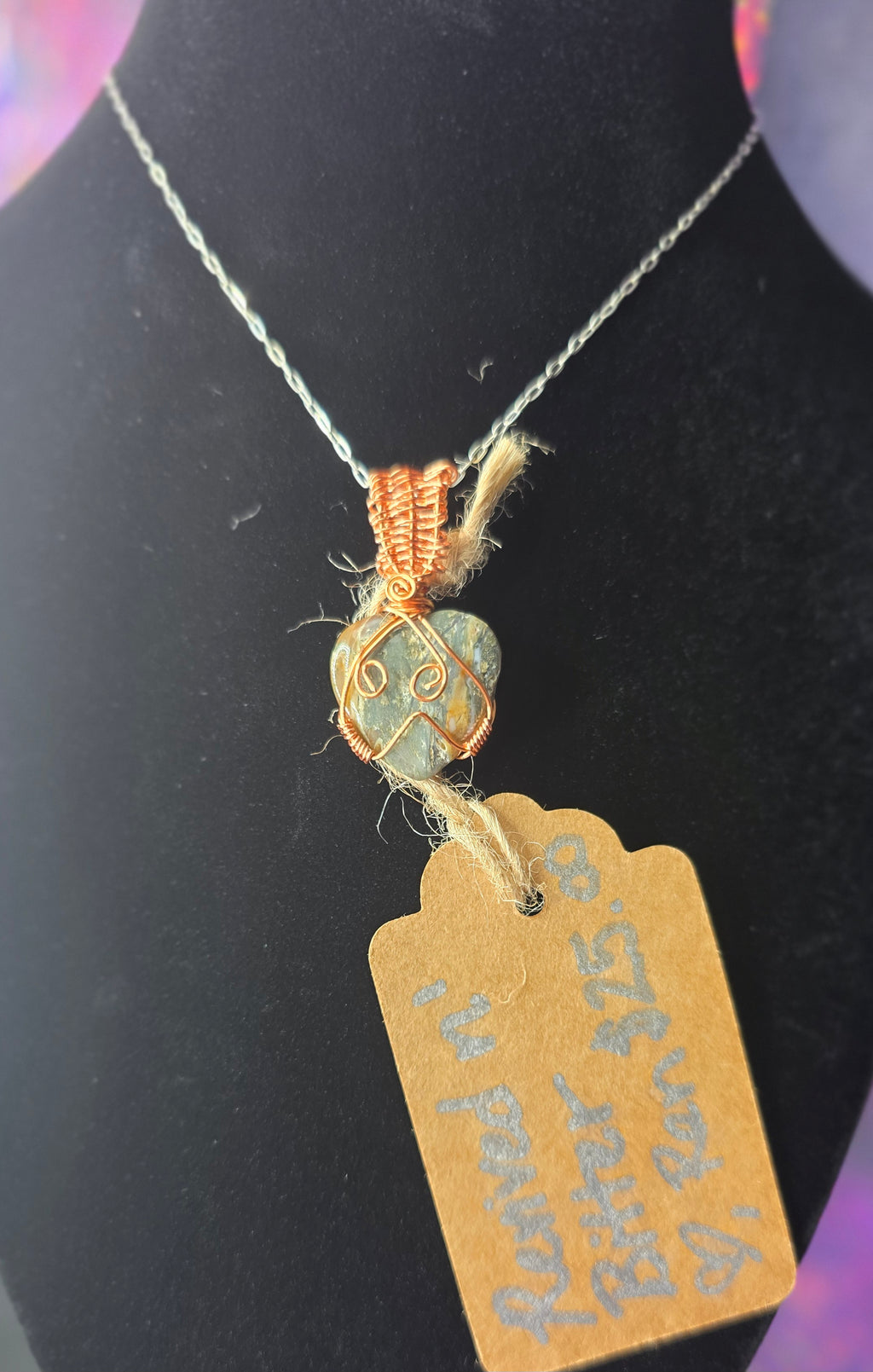 Mini Ocean Jasper Heart Pendant