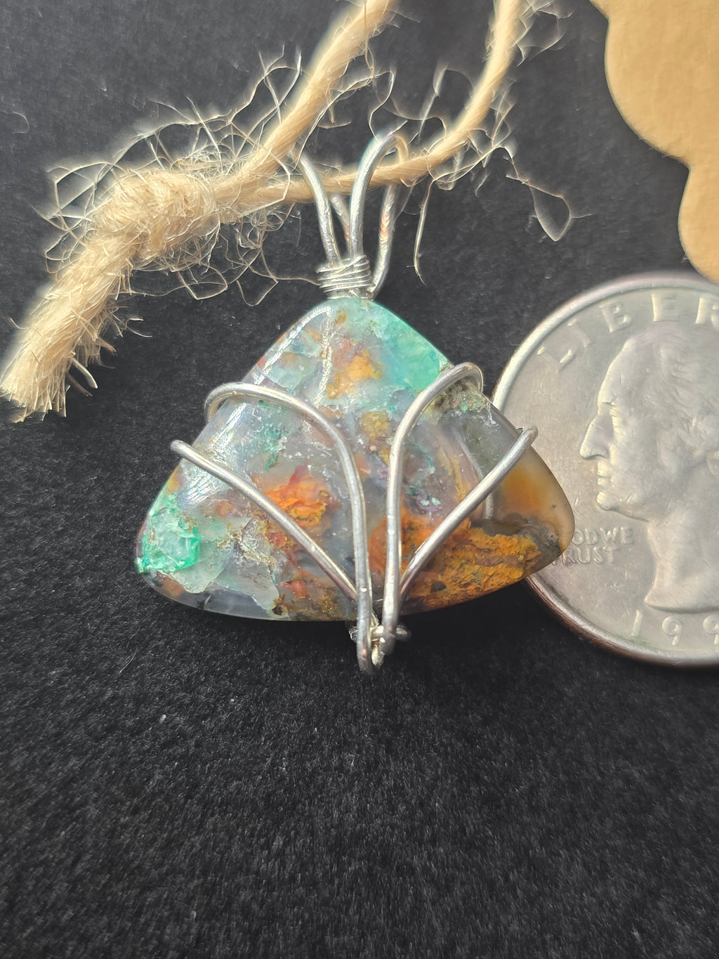 Copper Quartz Freeform Copper Pendant