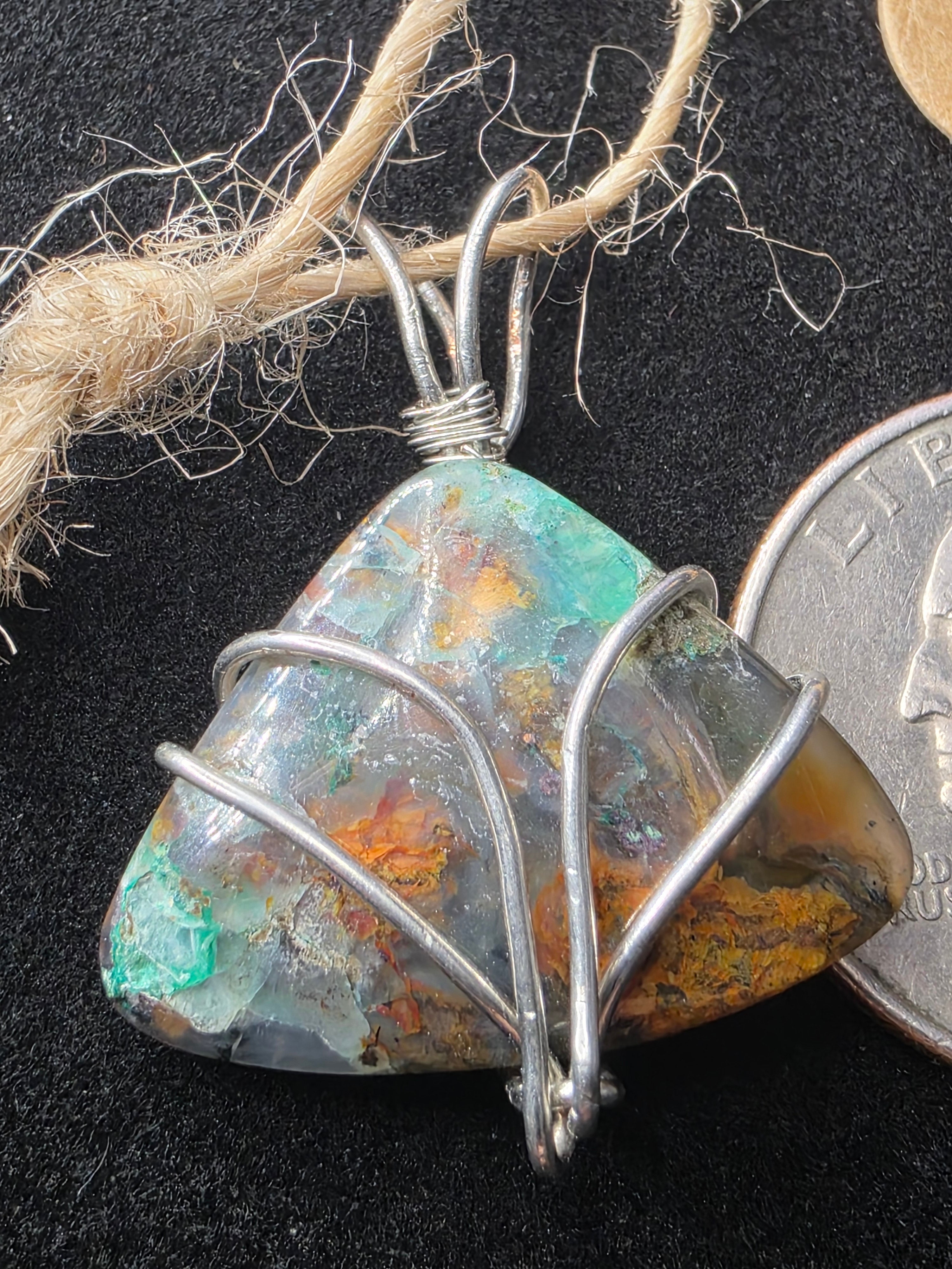 Copper Quartz Freeform Copper Pendant