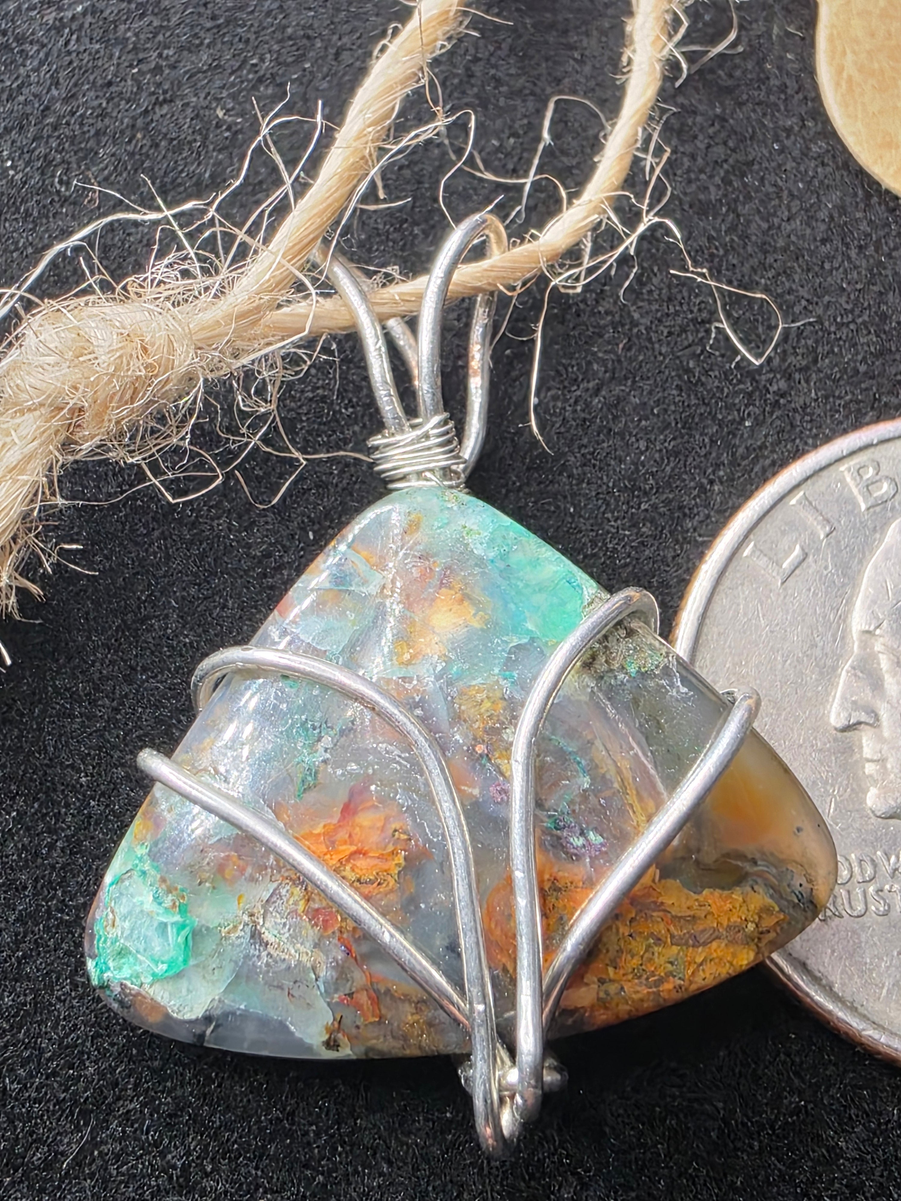 Copper Quartz Freeform Copper Pendant