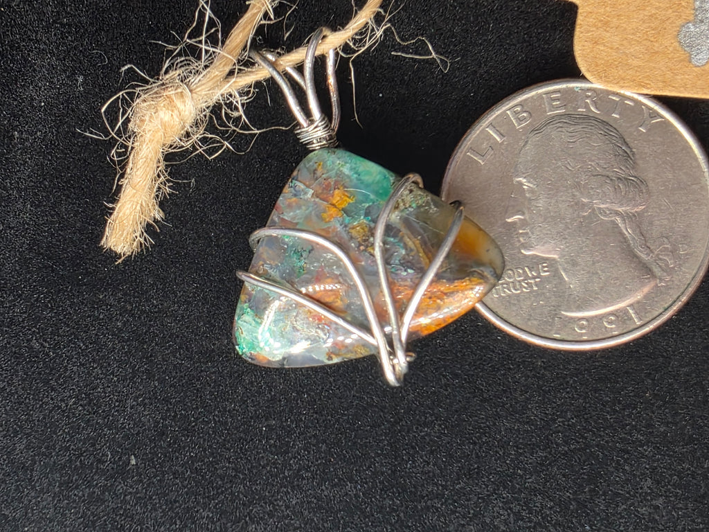 Copper Quartz Freeform Copper Pendant