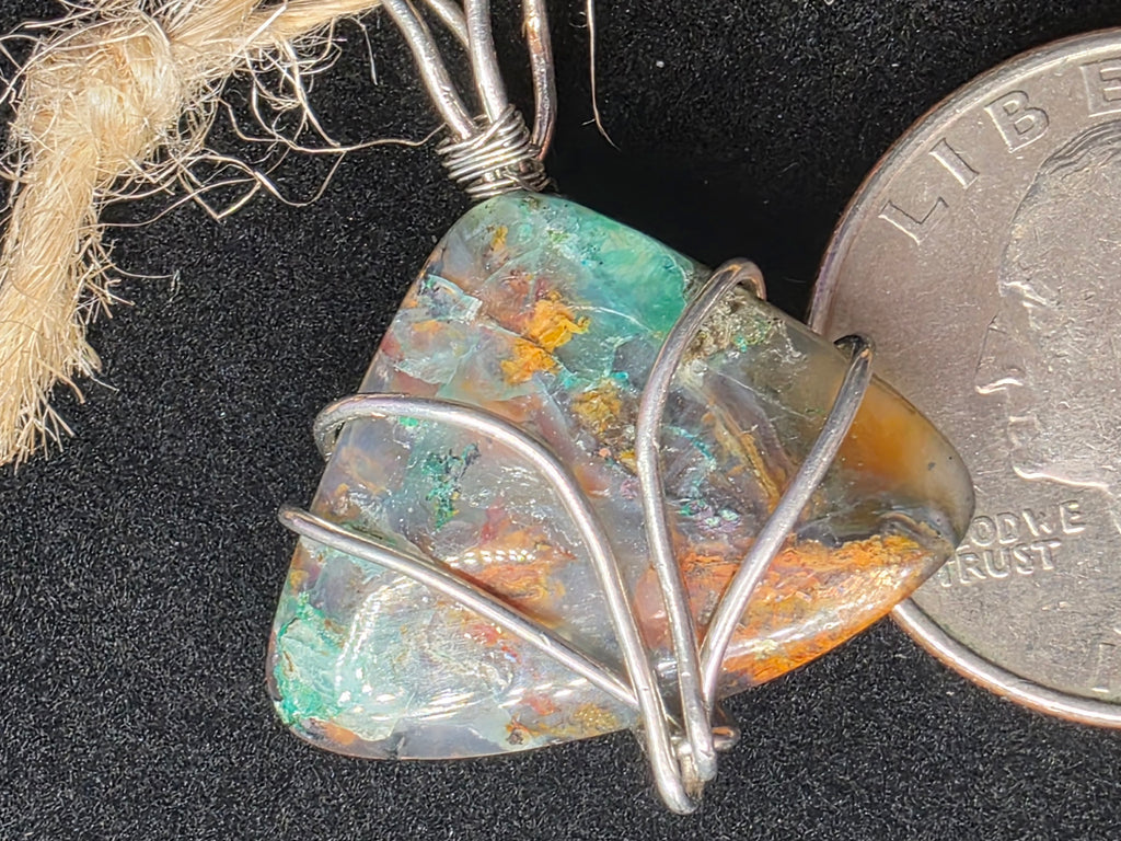 Copper Quartz Freeform Copper Pendant