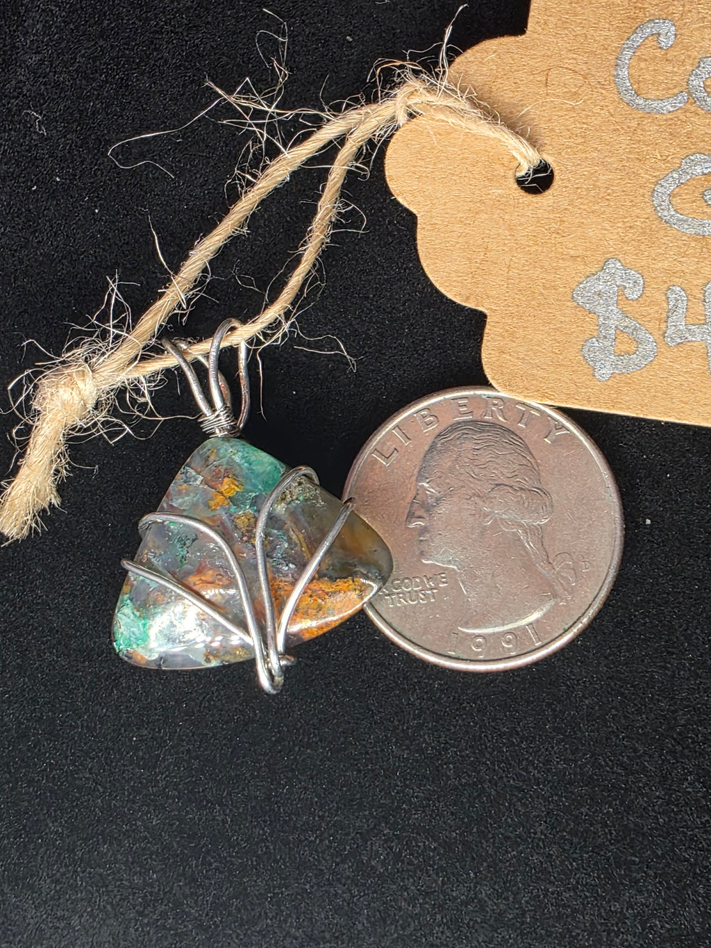 Copper Quartz Freeform Copper Pendant