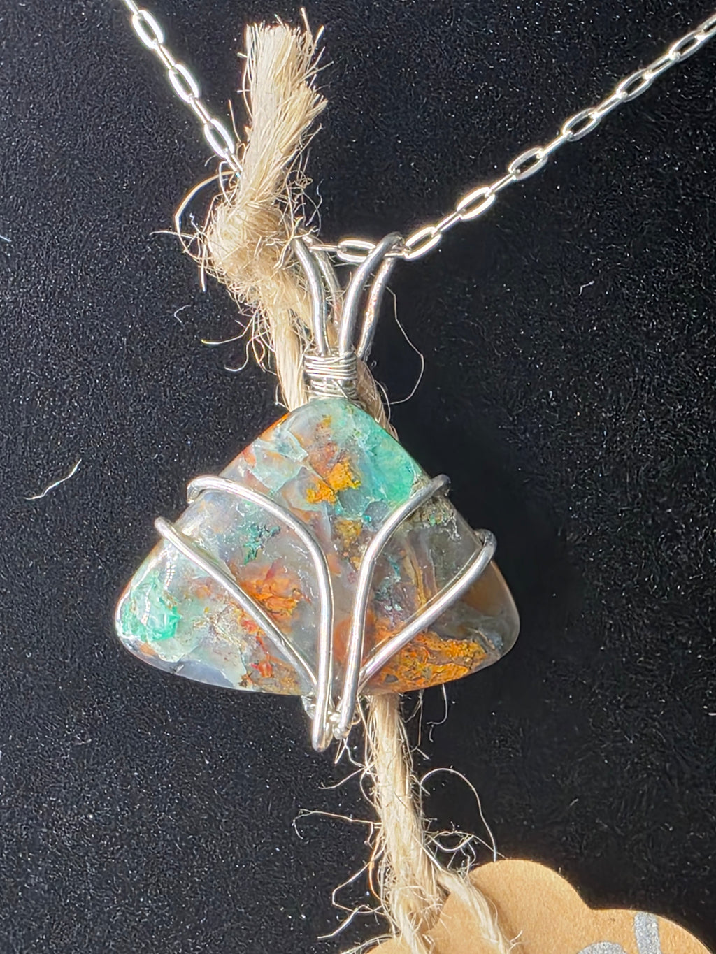 Copper Quartz Freeform Copper Pendant