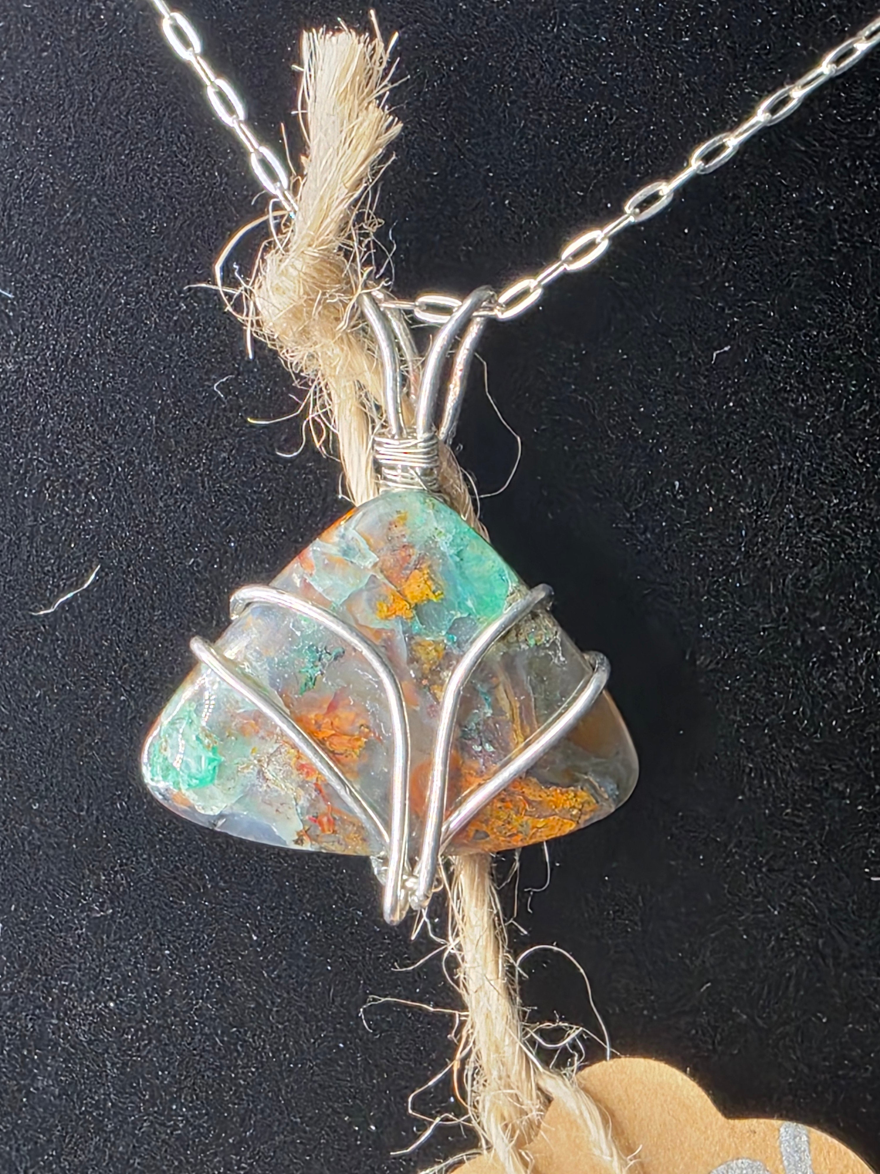 Copper Quartz Freeform Copper Pendant