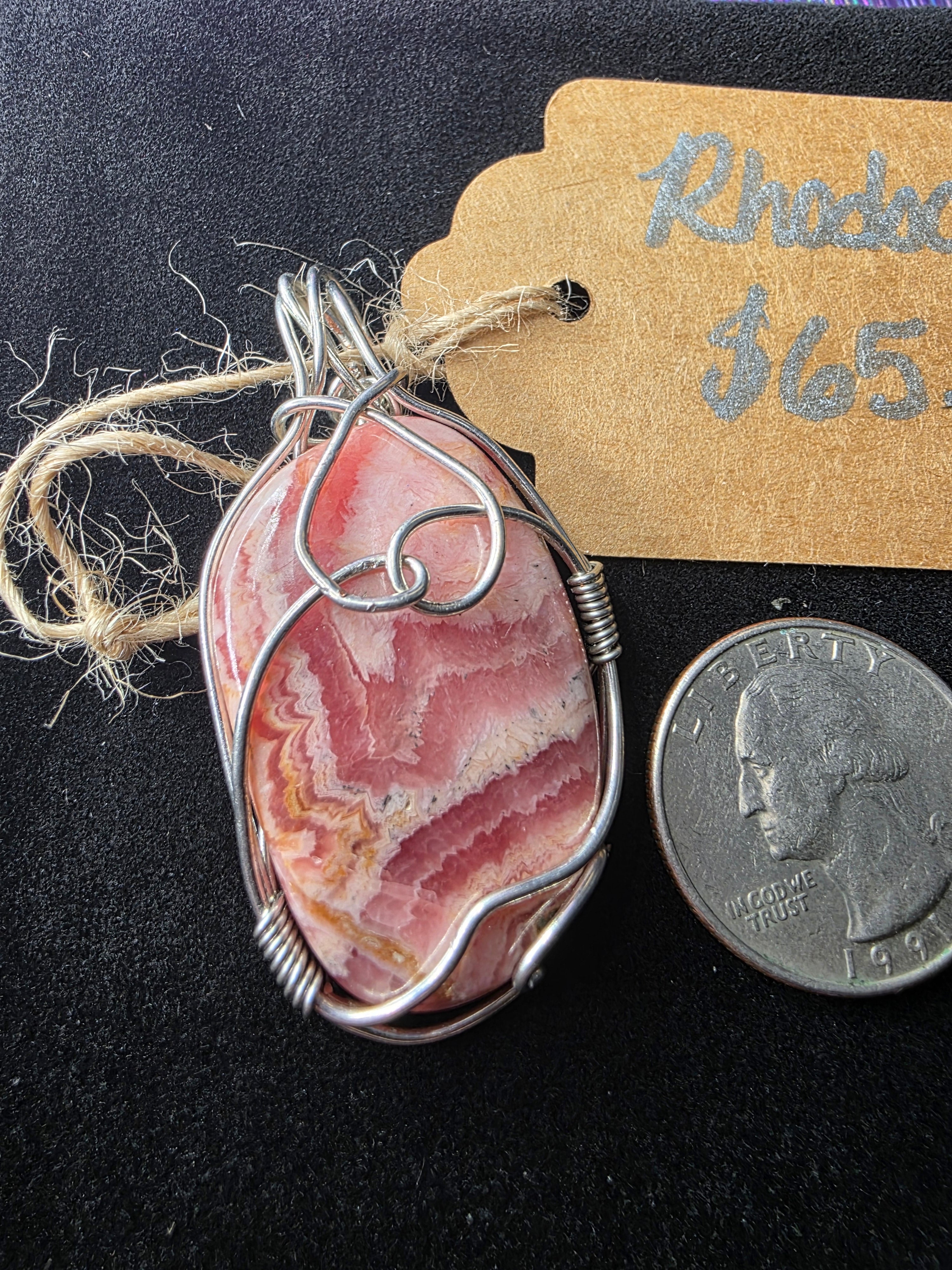 Rhodochrosite Oval Pendant