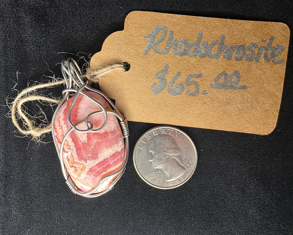 Rhodochrosite Oval Pendant