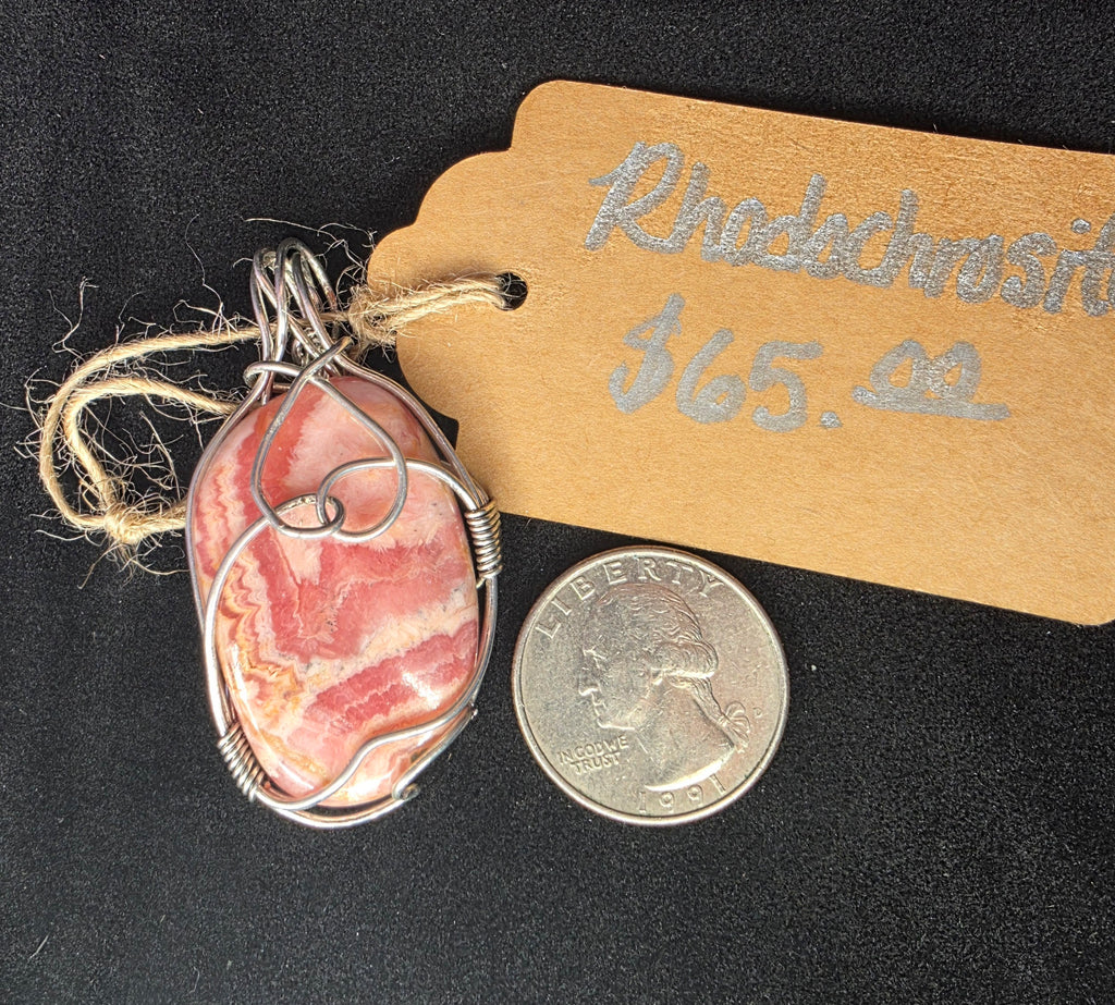 Rhodochrosite Oval Pendant