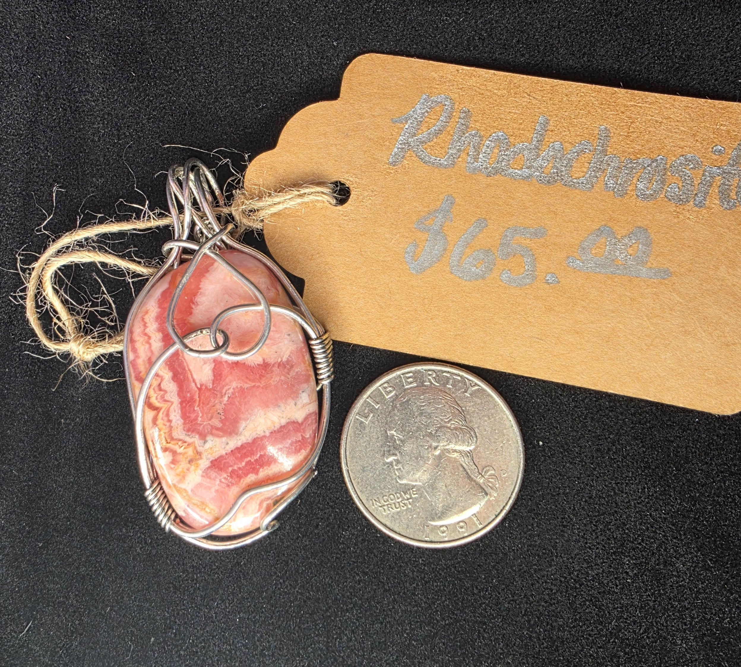 Rhodochrosite Oval Pendant