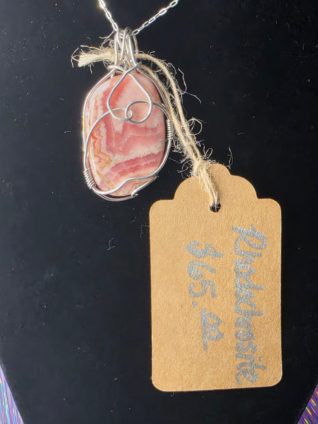 Rhodochrosite Oval Pendant