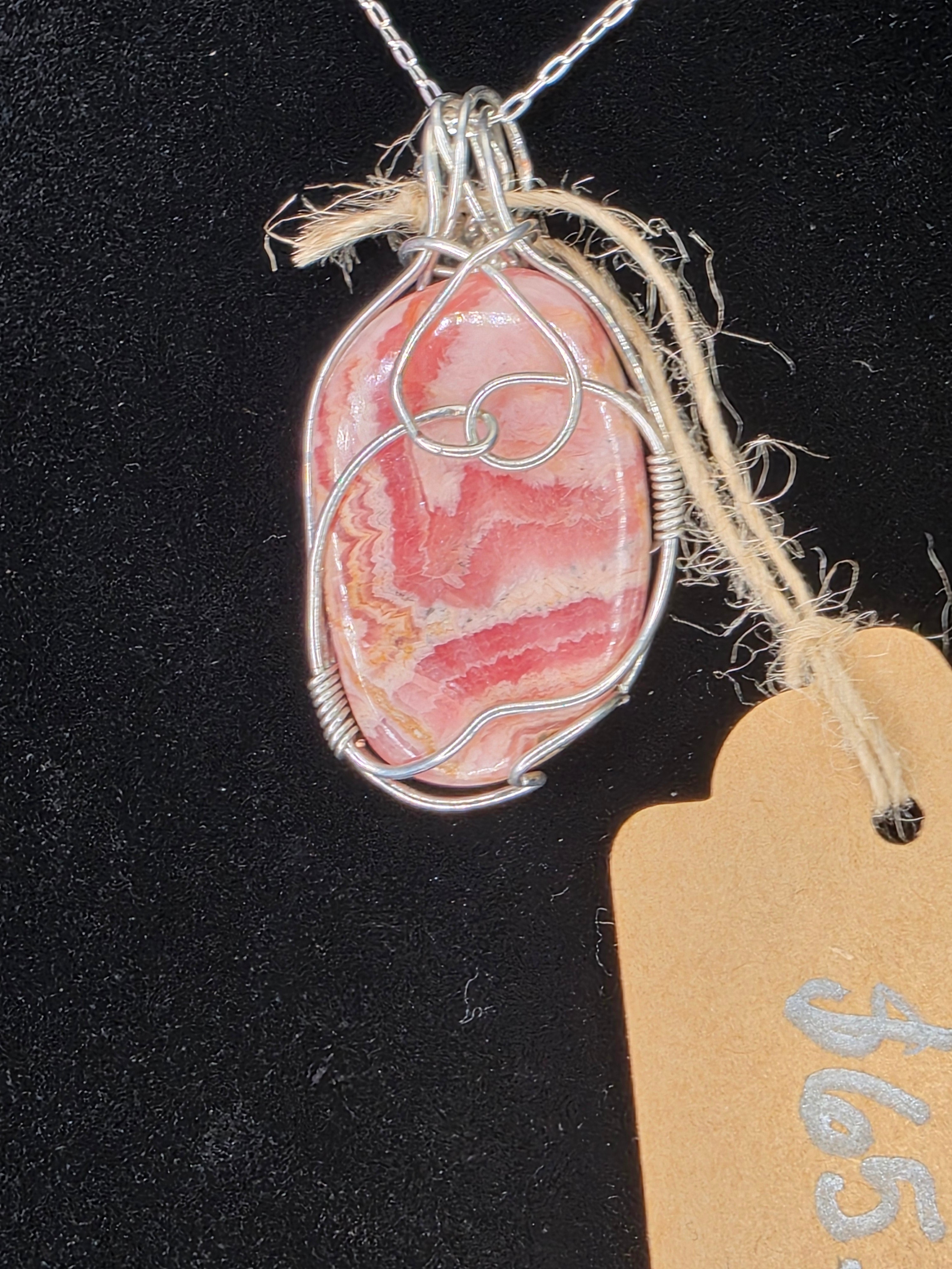 Rhodochrosite Oval Pendant