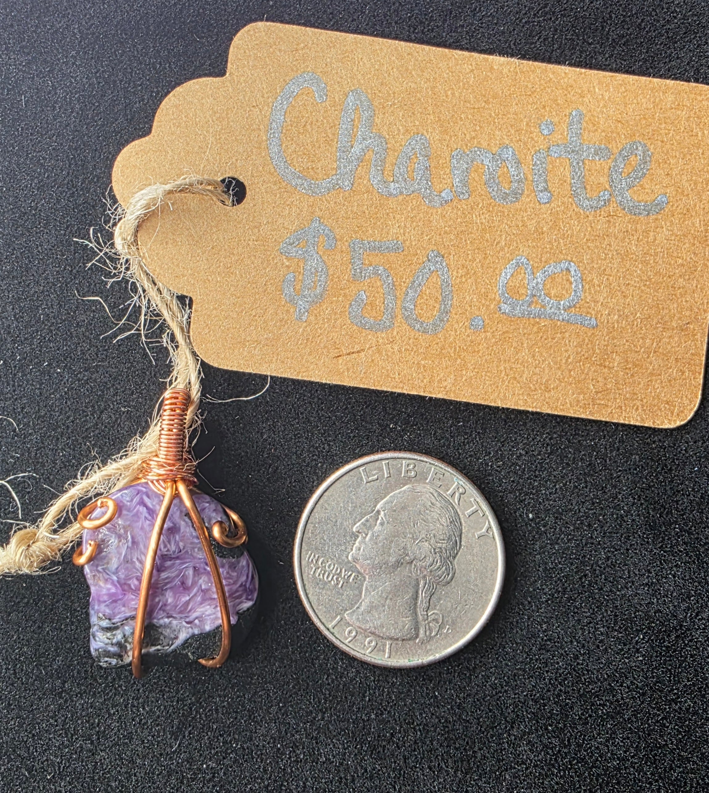Natural Charoite Freeform Pendant