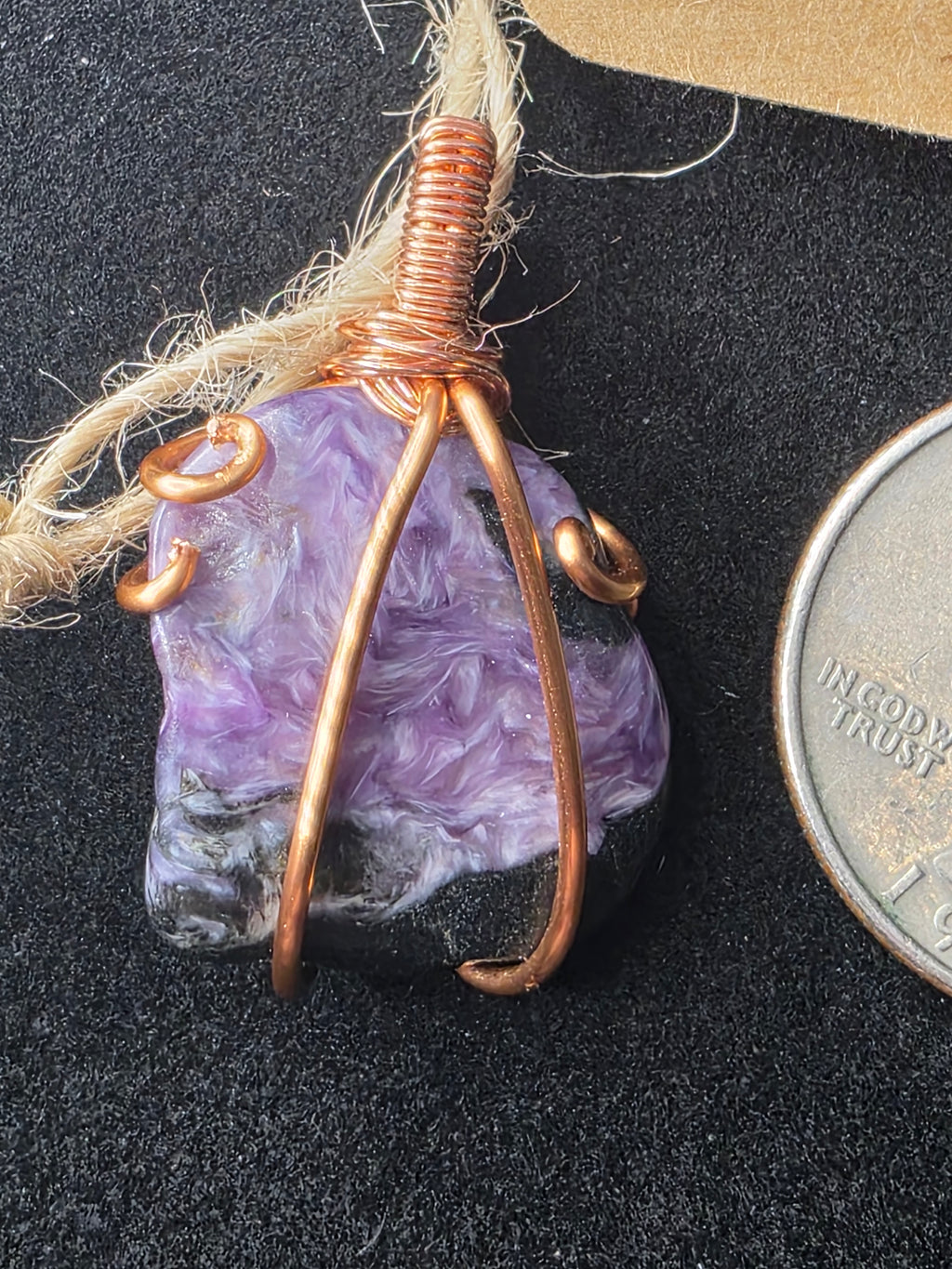 Natural Charoite Freeform Pendant
