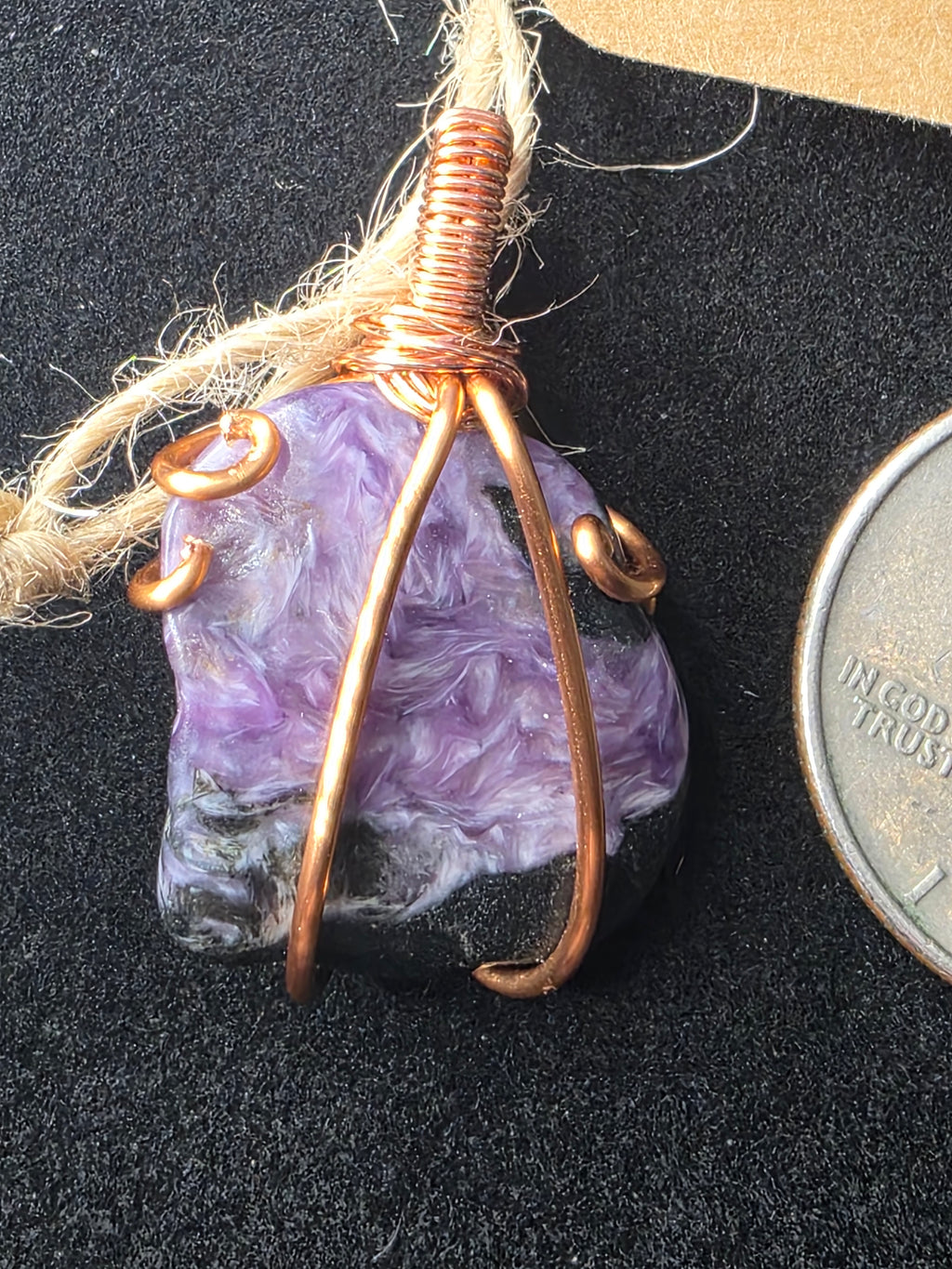 Natural Charoite Freeform Pendant