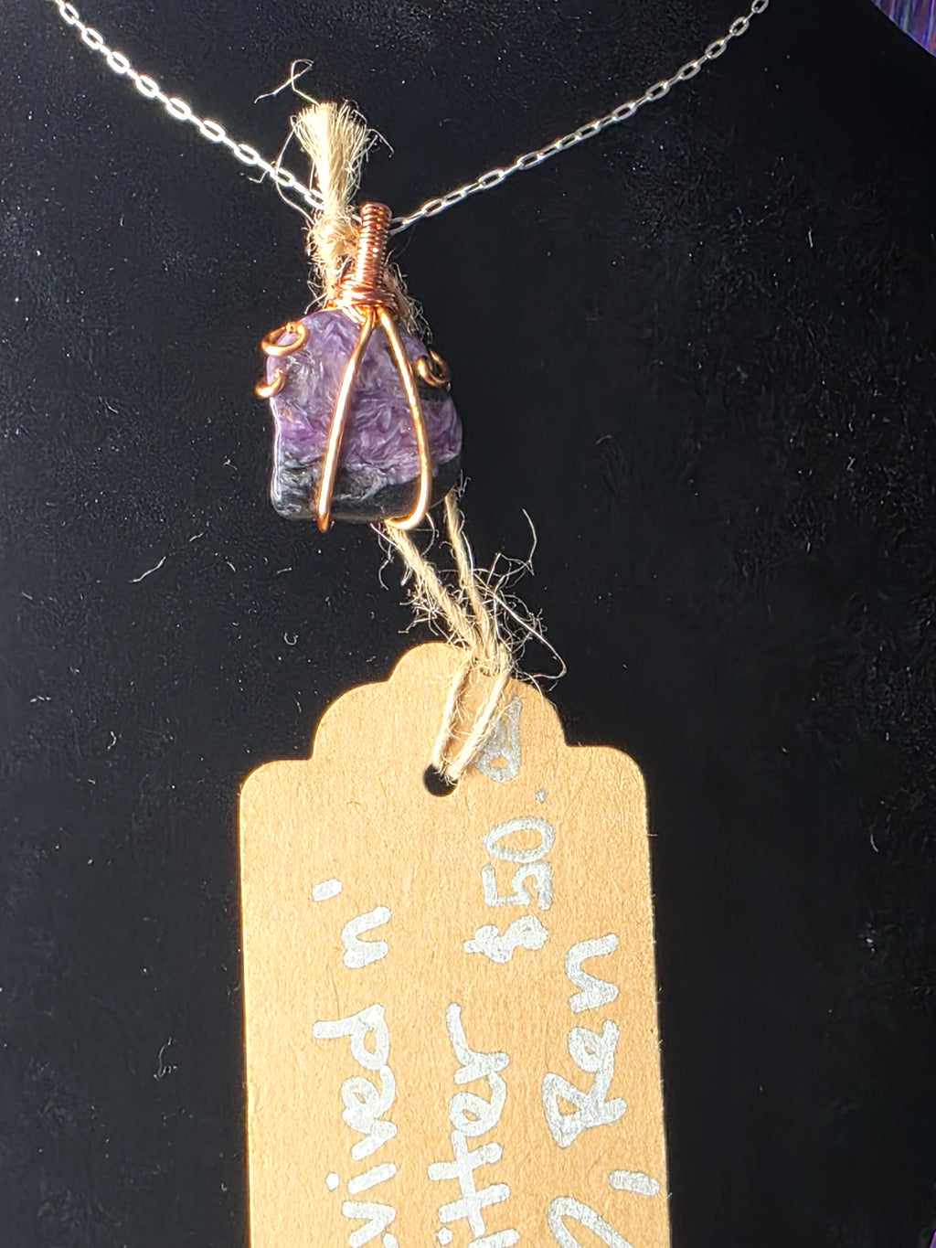 Natural Charoite Freeform Pendant