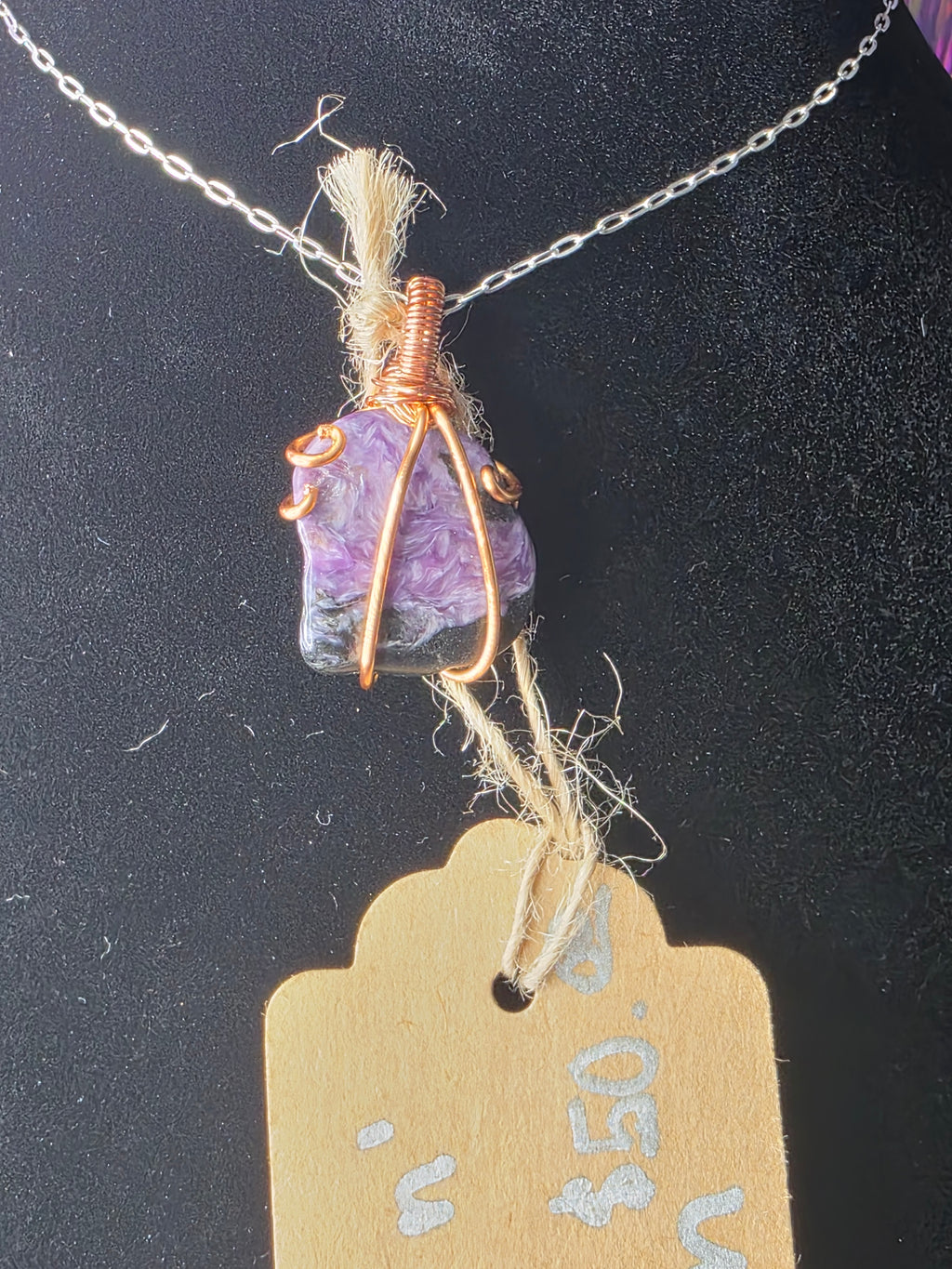 Natural Charoite Freeform Pendant