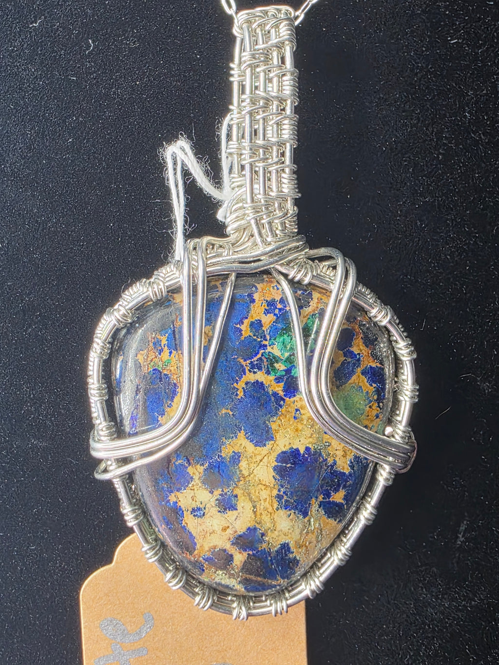 Azurite Rounded Triangle Pendant