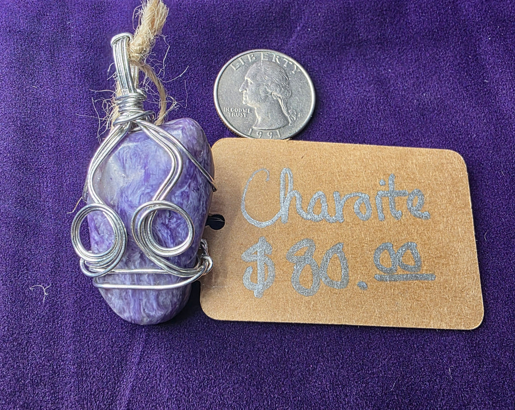 Large Charoite Freeform Pendant